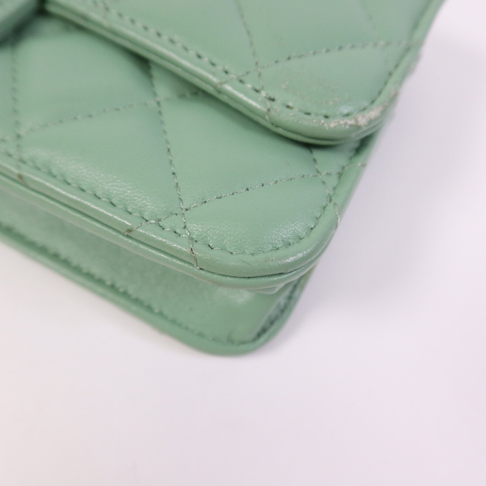 CHANEL 羊皮皮革WOC Wallet On Chain With Handle金扣鏈帶手挽肩背兩用袋