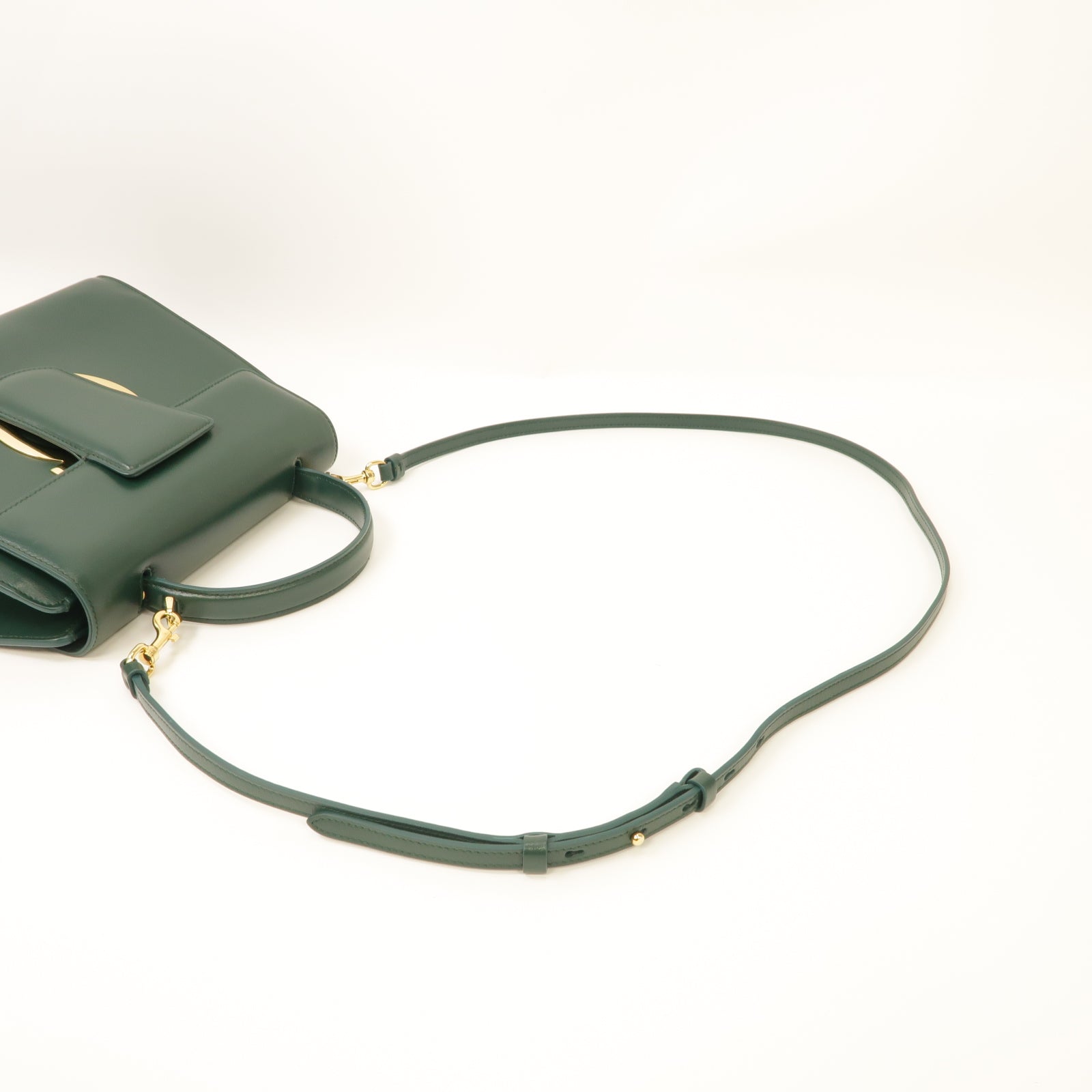 Salvatore Ferragamo 牛皮皮革2way Shoulder Bag金扣手挽肩背兩用袋綠色