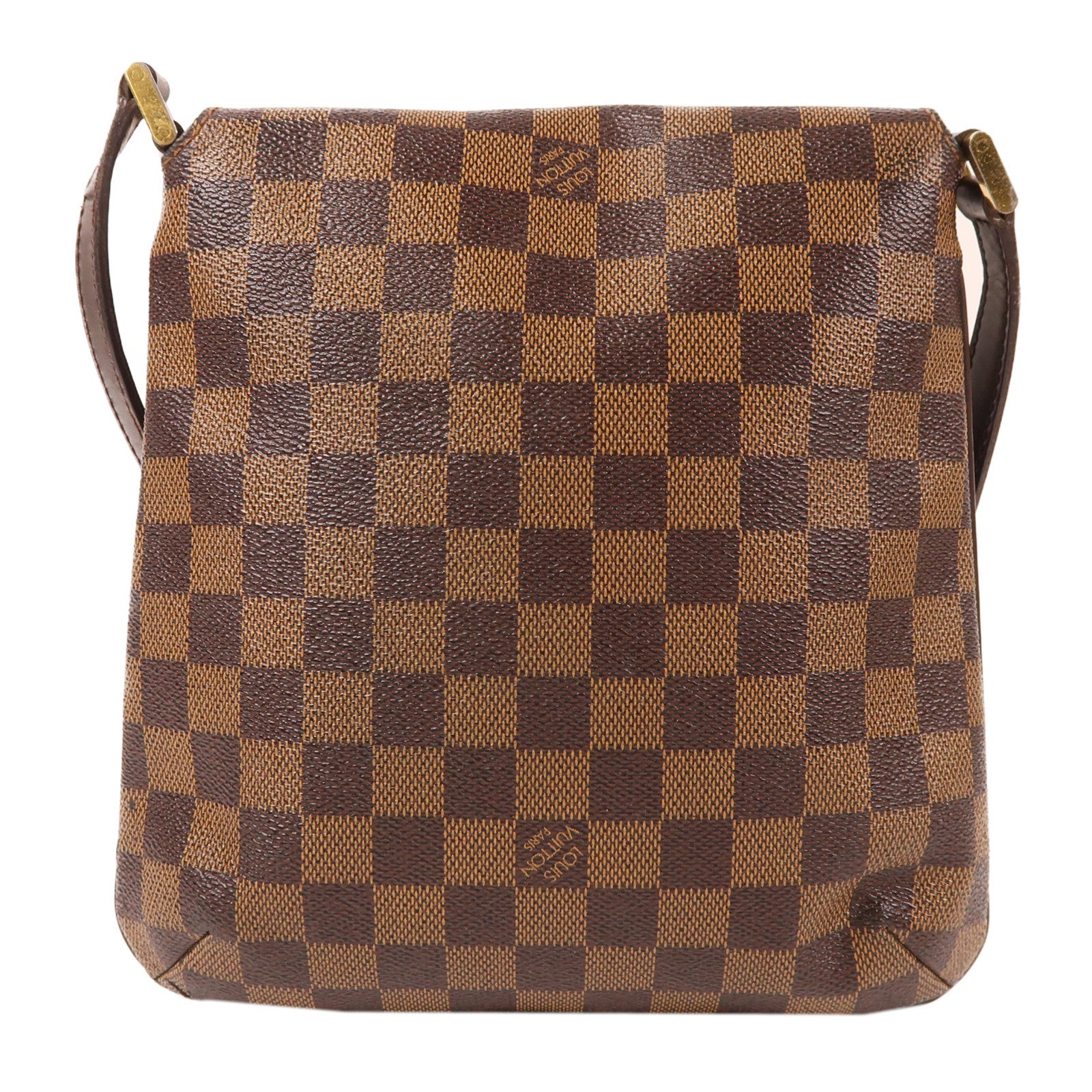LOUIS VUITTON Damier Musette Salsa金扣肩背袋棕色