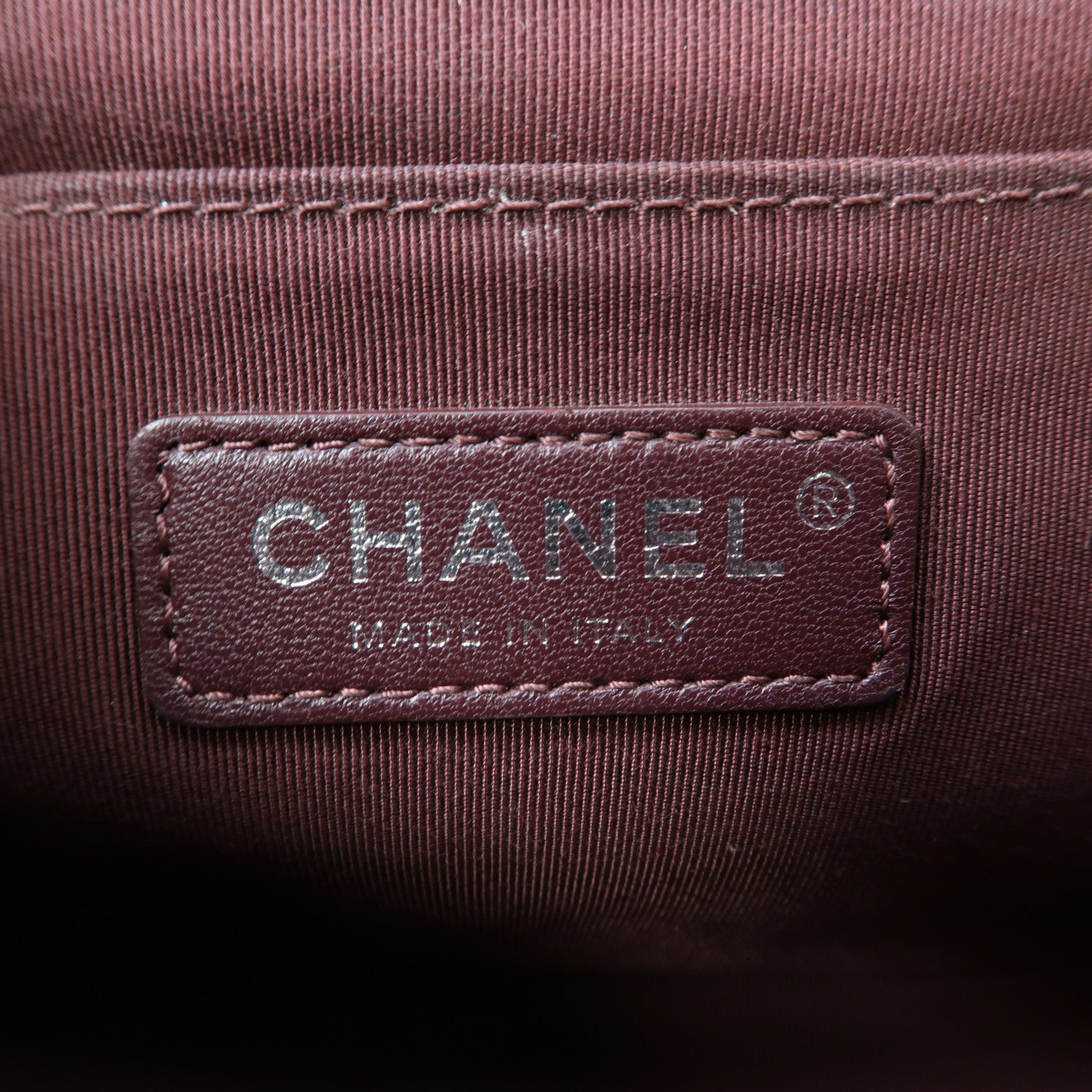 CHANEL 【激減優惠】菱格牛皮皮革Boy 25銀扣鏈帶肩背袋黑色