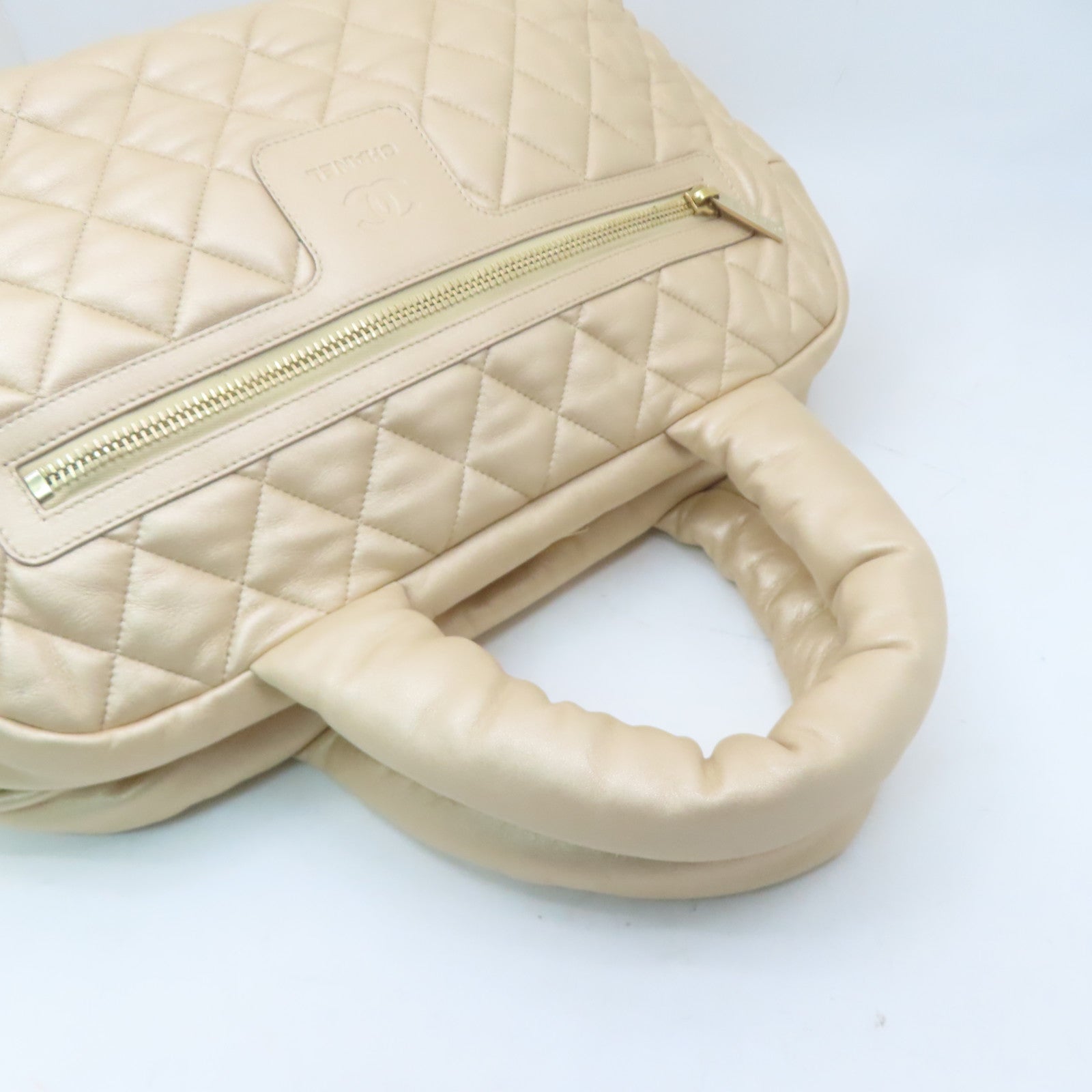 CHANEL 【激減優惠】菱格羊皮皮革Handbag金扣手挽袋金色