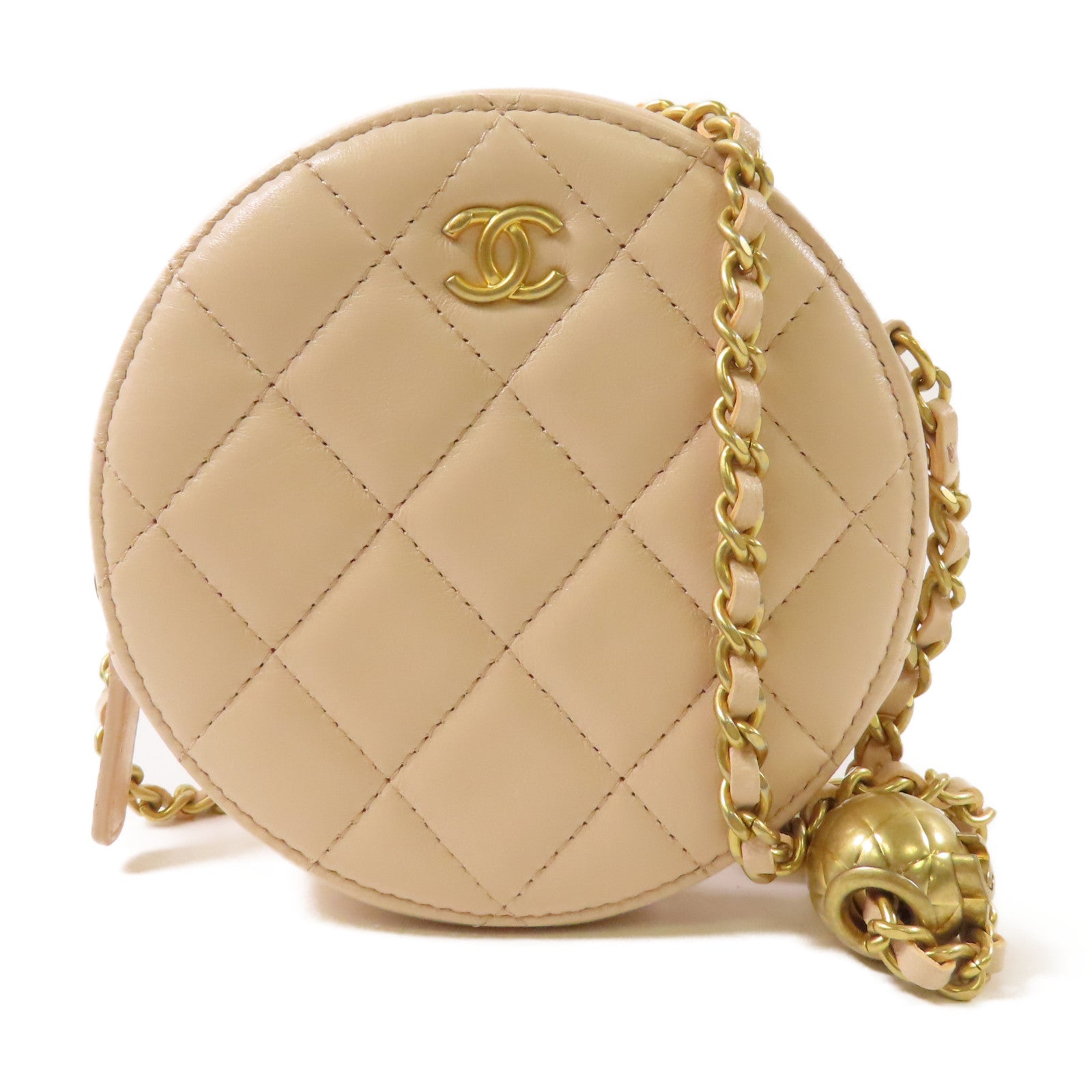 CHANEL 羊皮皮革Chain Bag金扣肩背袋