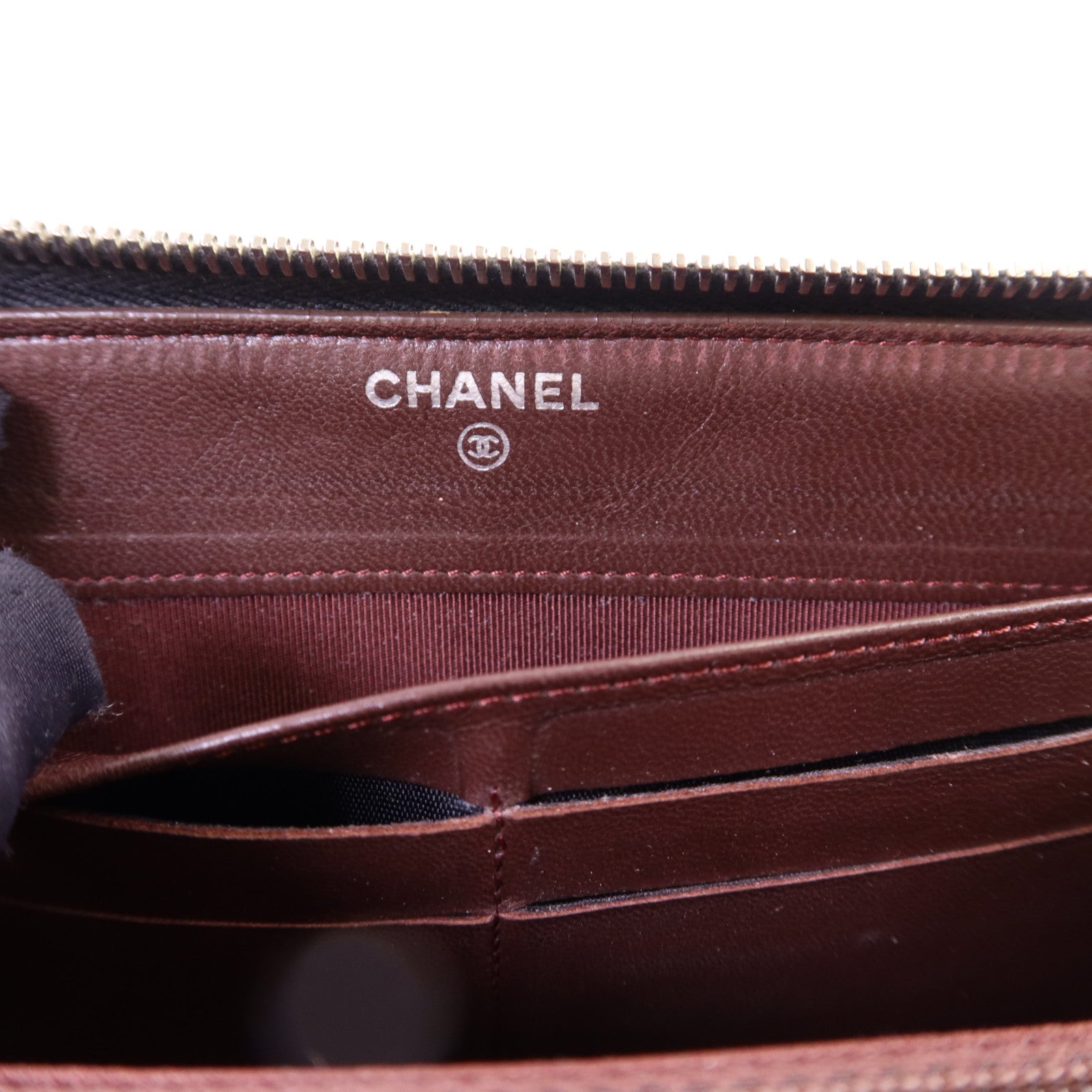 CHANEL 羊皮皮革Long Wallet銀扣長錢包