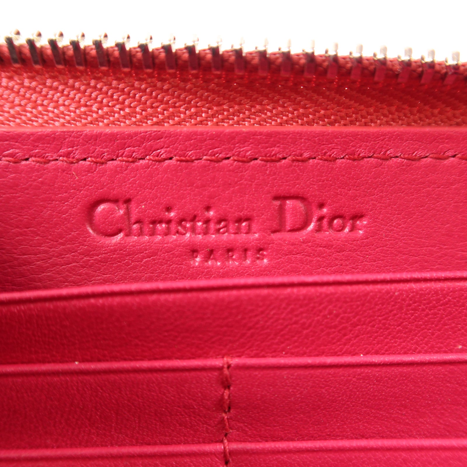 Dior CD SHW Long Wallet Patent Leather Pink