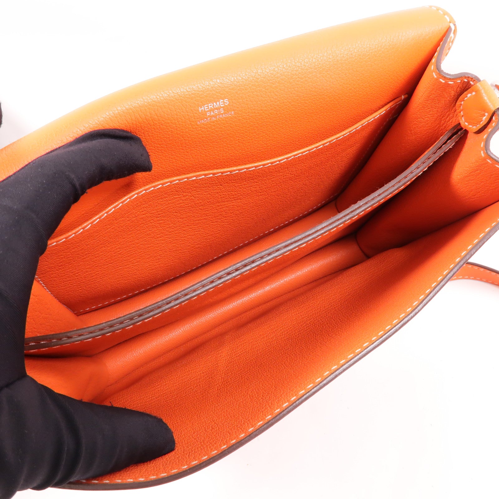 HERMES Evercolor皮革Roulis 23肩背袋Feu