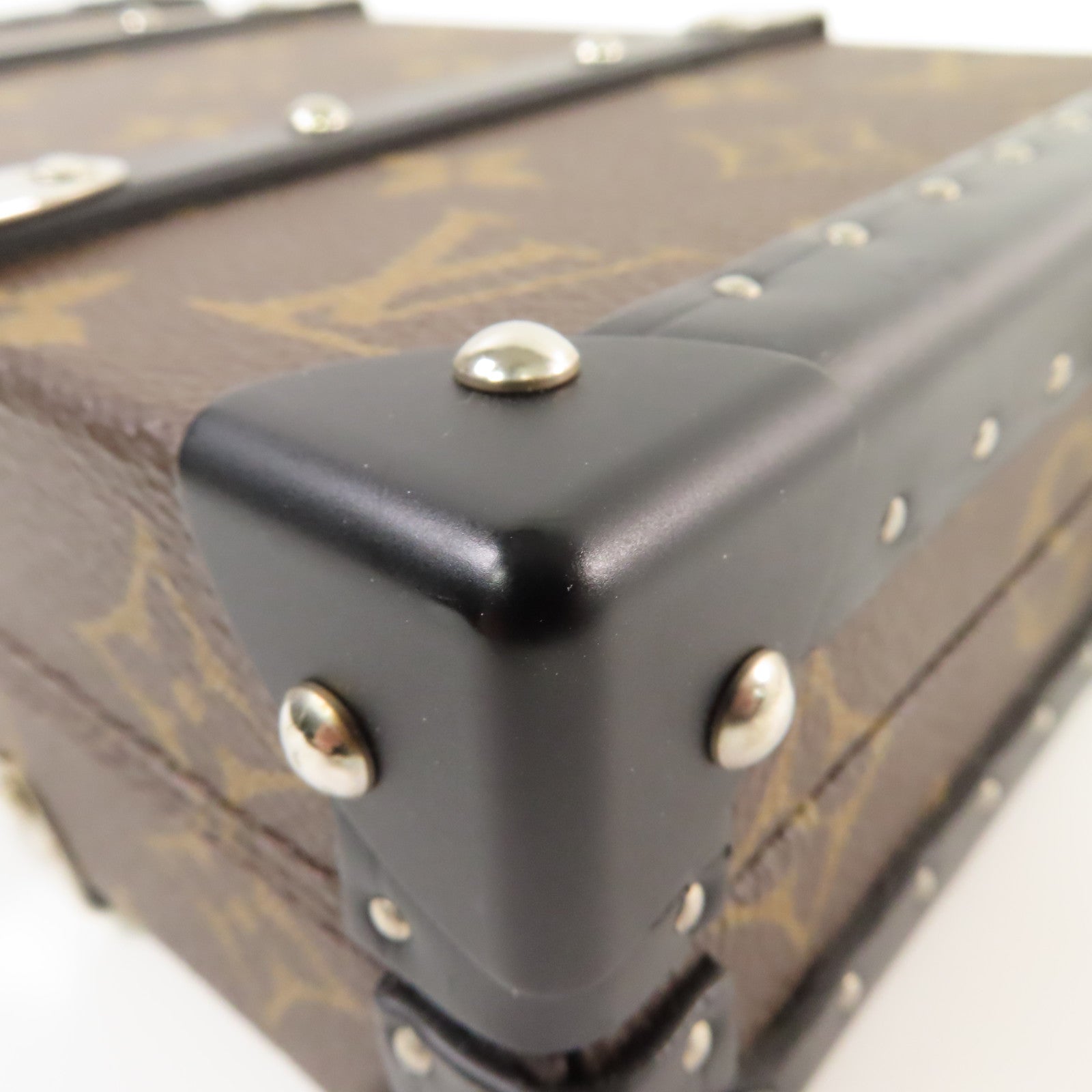LOUIS VUITTON 【均一特價】Monogram Macassar Wallet Trunk Clutch Pouch銀扣手拿包啡色/黑色