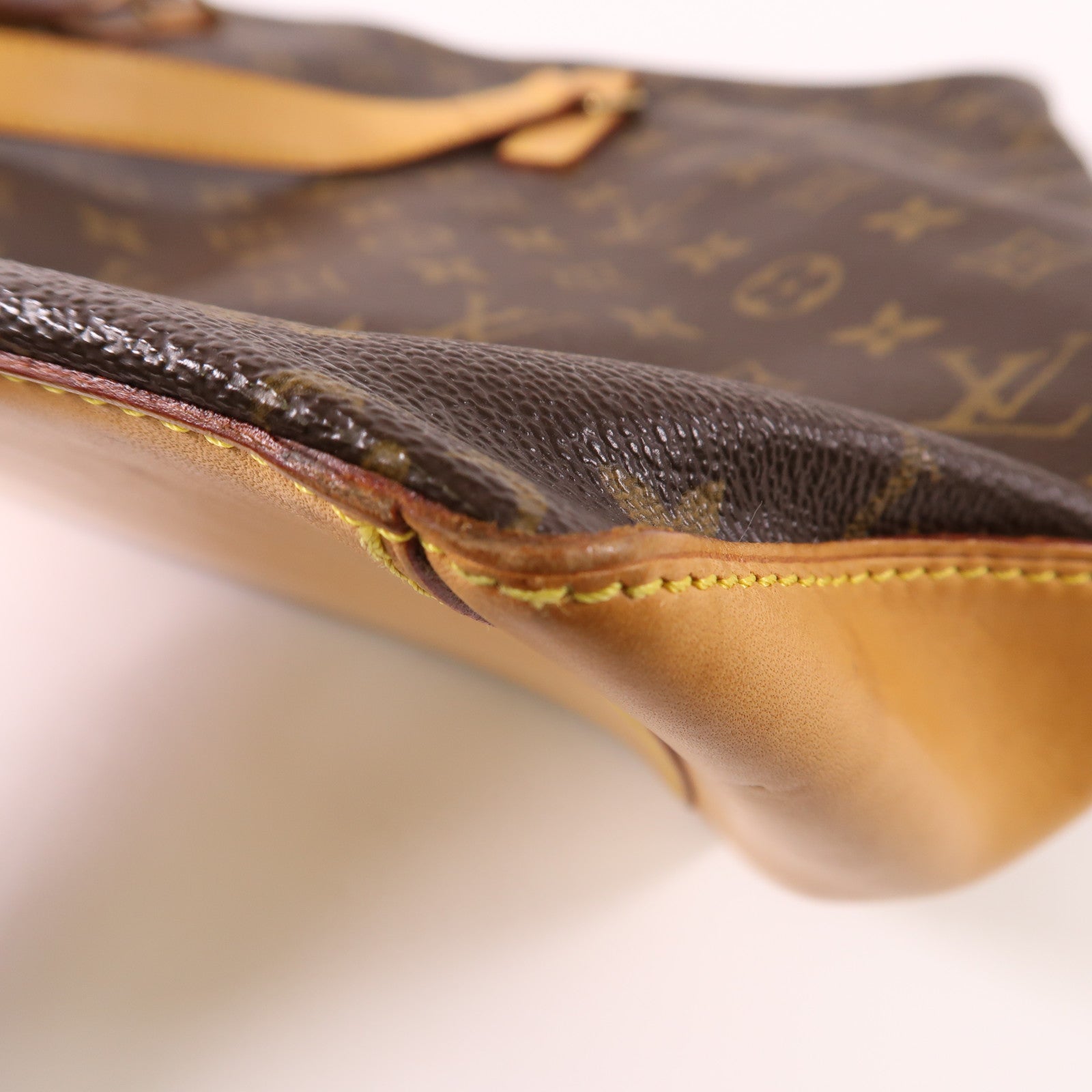 LOUIS VUITTON Monogram Cabas Mezzo金扣肩背袋棕色