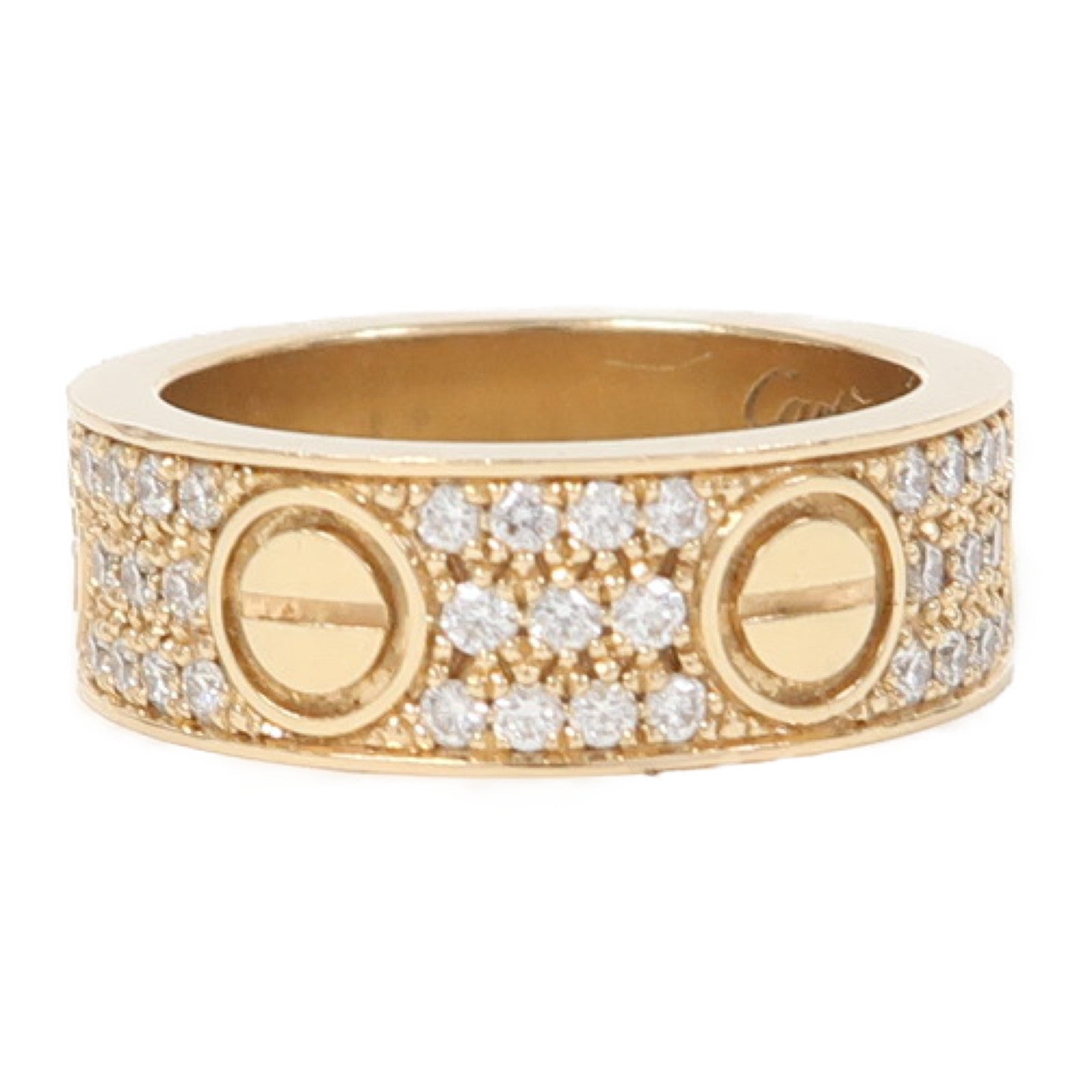 CARTIER 18K金Love Ring Diamond Paved戒指US#5.75 #51