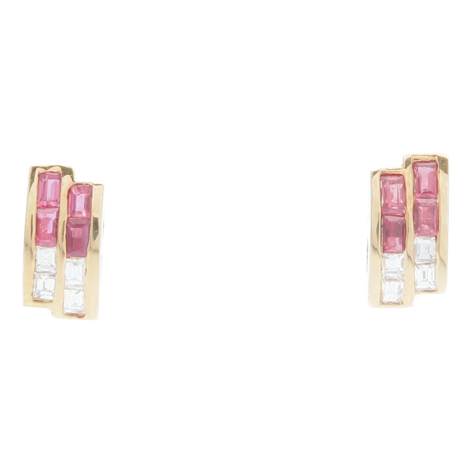JEWELRY 14K黃金Ruby Diamond Earrings紅寶石/鑽石耳環