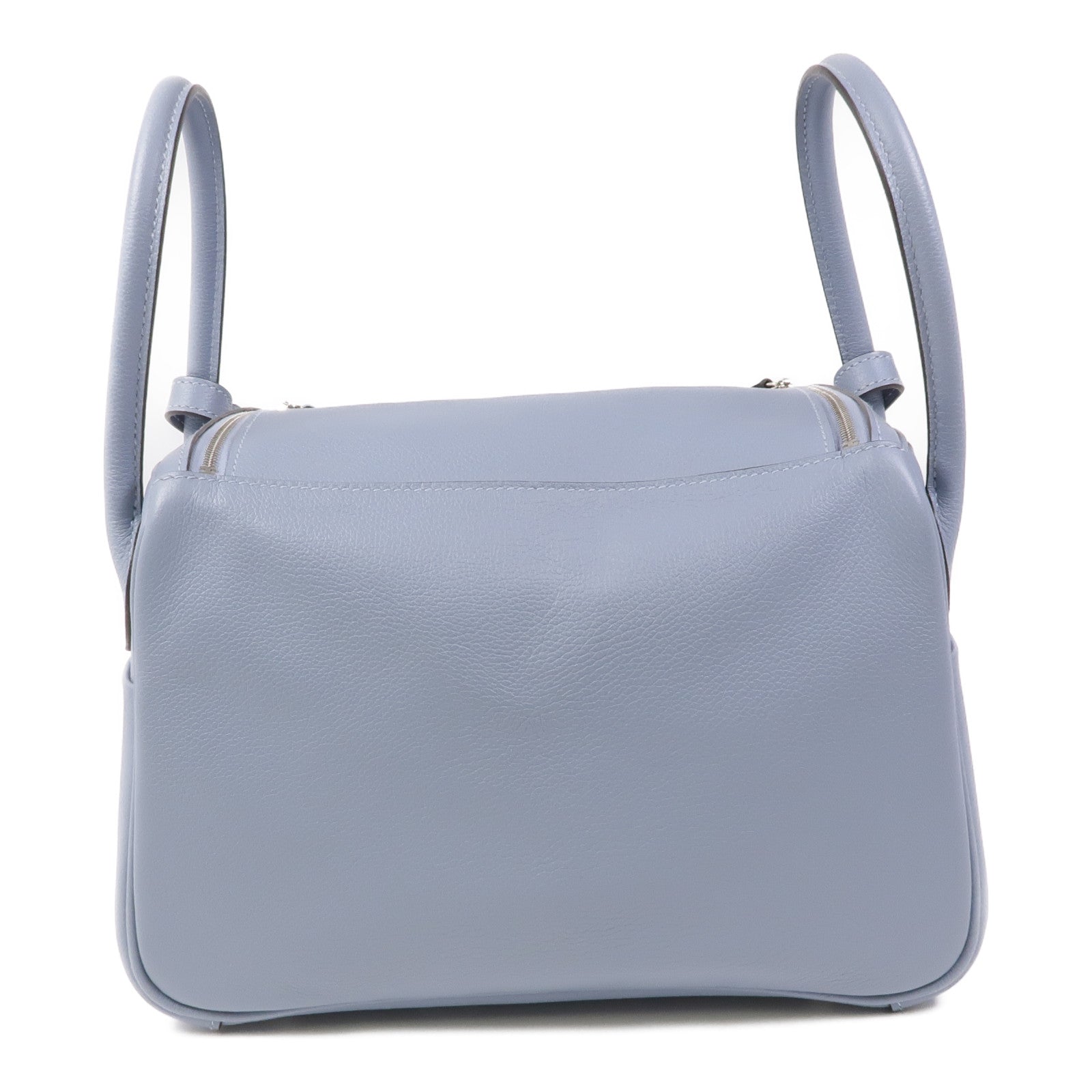 HERMES Evercolor皮革Lindy 26銀扣手挽肩背兩用袋8U Bleu Glacier