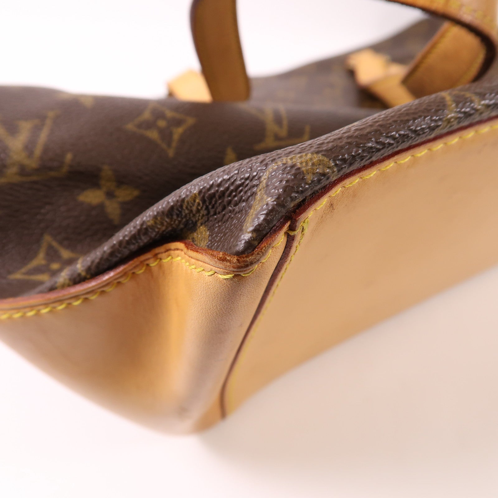 LOUIS VUITTON Monogram Cabas Mezzo金扣肩背袋棕色