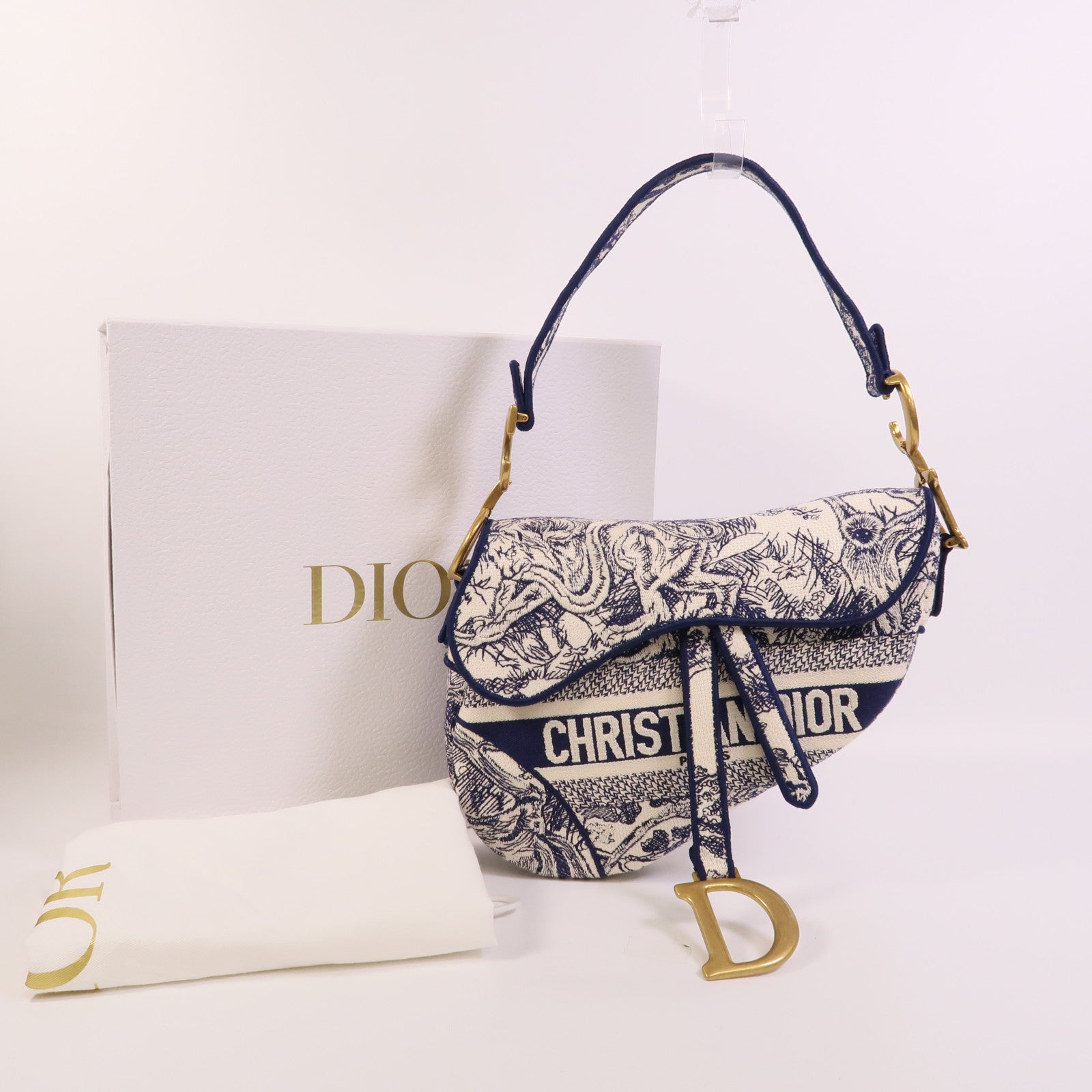 Dior 帆布Saddle手挽袋