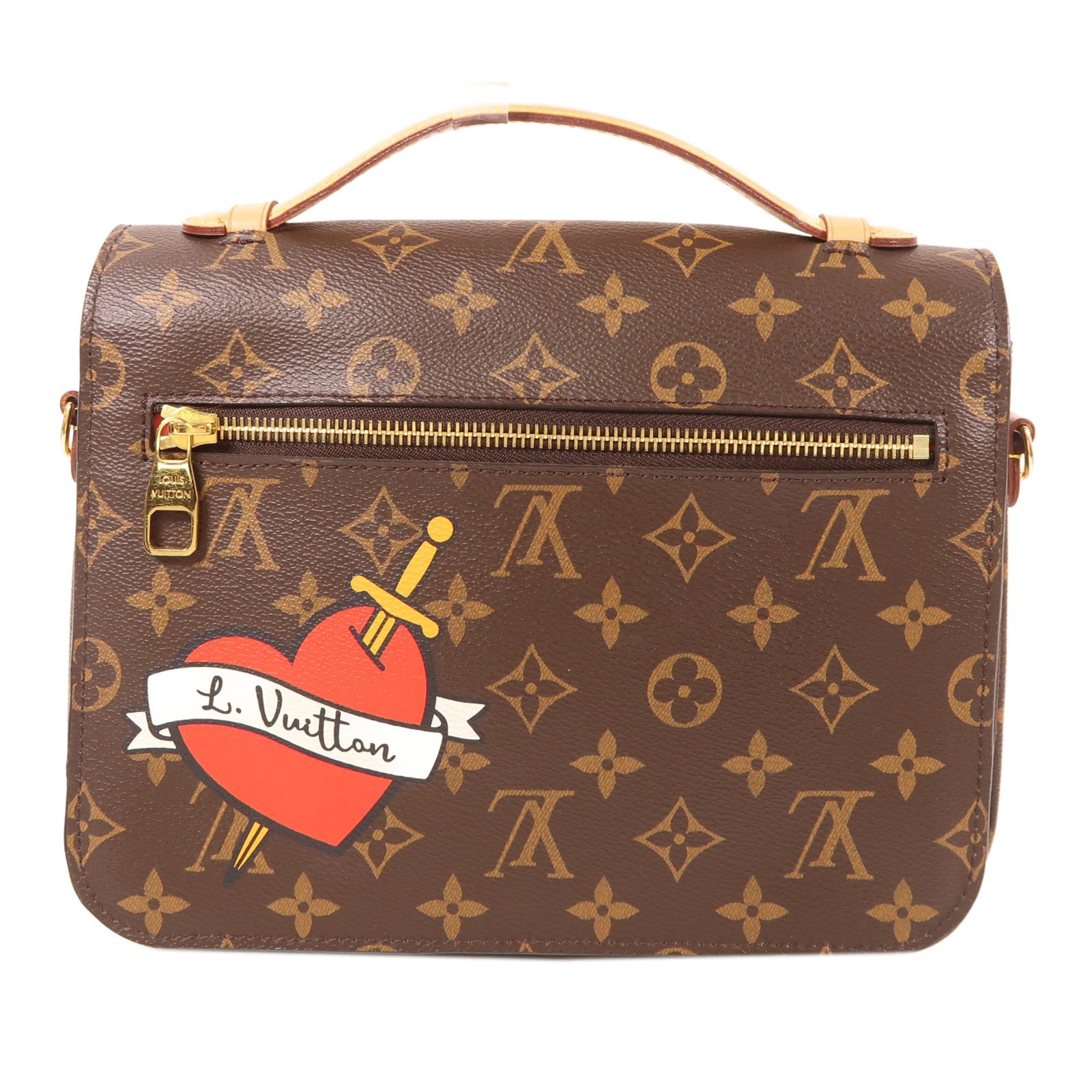 LOUIS VUITTON 【激減優惠】Monogram Patches Pochette Metis金扣手挽肩背兩用袋棕色