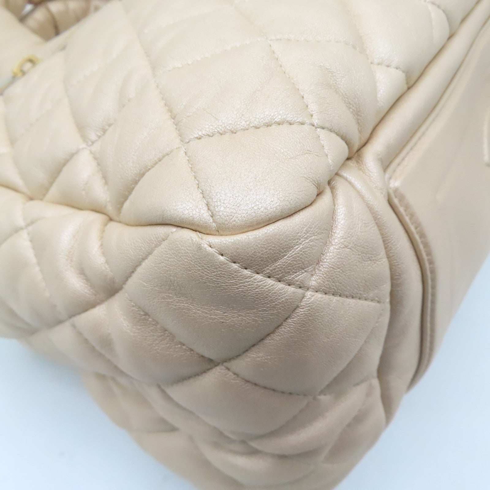 CHANEL 【激減優惠】菱格羊皮皮革Handbag金扣手挽袋金色