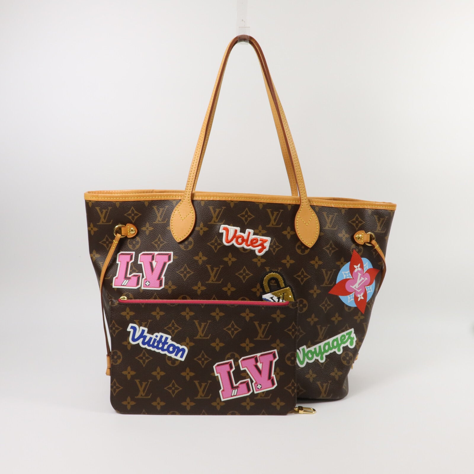 LOUIS VUITTON Monogram Patches Neverfull MM手挽袋