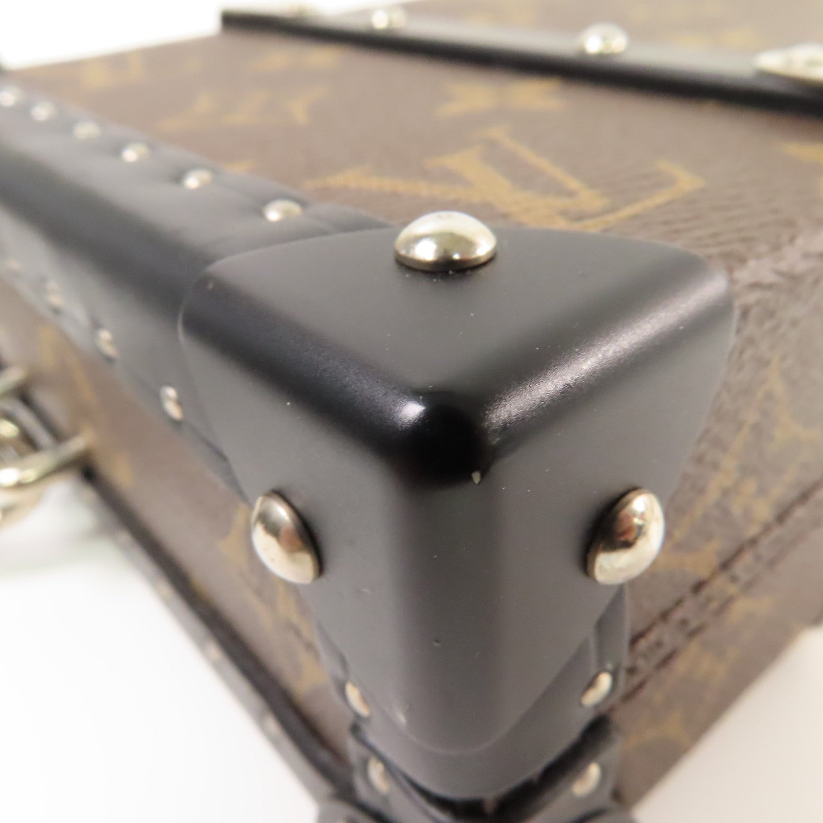 LOUIS VUITTON 【均一特價】Monogram Macassar Wallet Trunk Clutch Pouch銀扣手拿包啡色/黑色