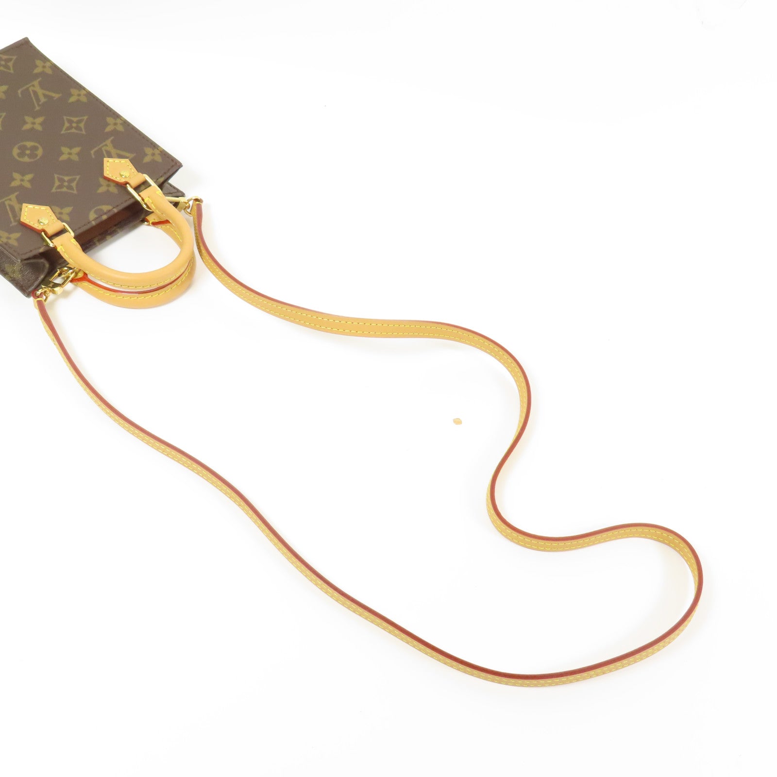 LOUIS VUITTON LV Petit Sac Plat 2 Way Shoulder Bag Handbag M69442 Monogram Brown