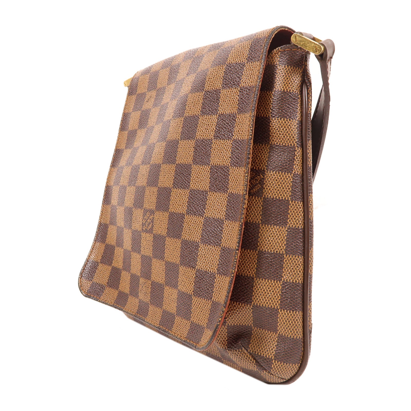LOUIS VUITTON Damier Musette Salsa金扣肩背袋棕色