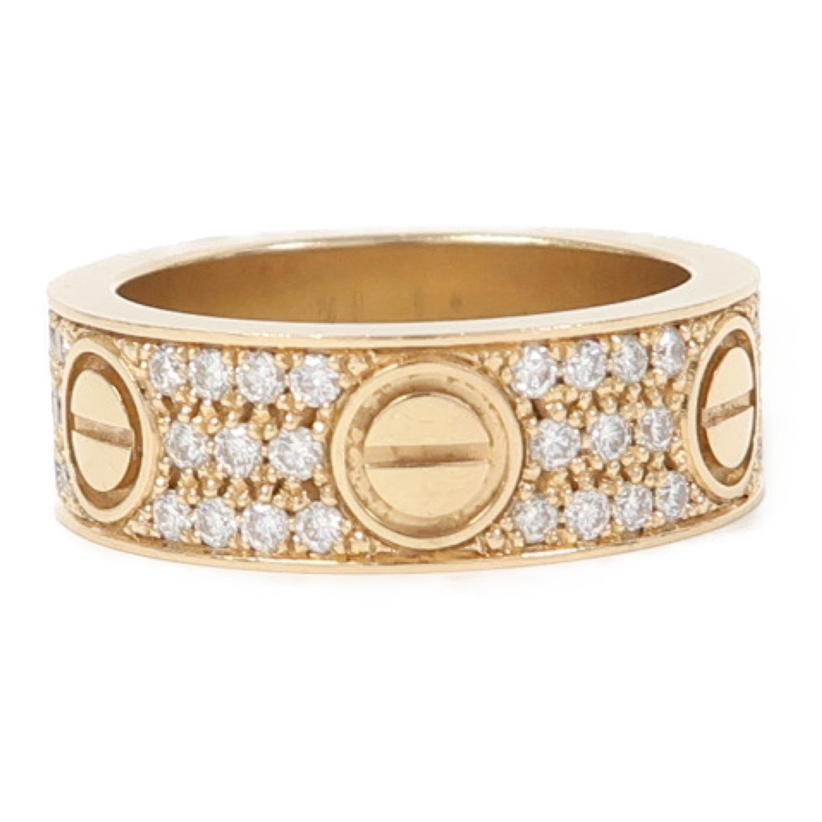 CARTIER 18K金Love Ring Diamond Paved戒指US#5.75 #51