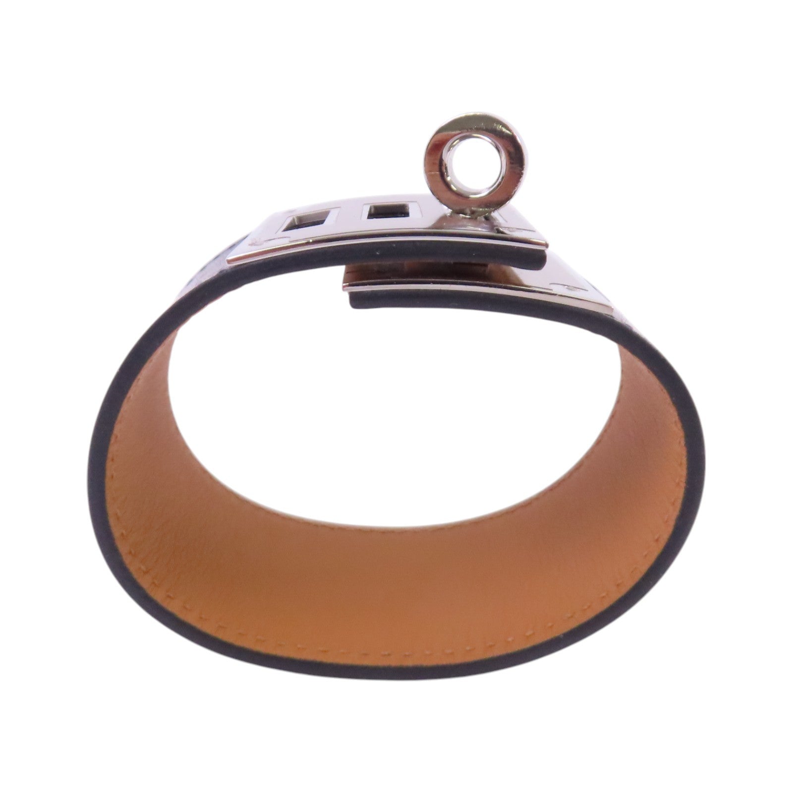 HERMES Box皮革Kelly Dog Bangle銀扣手鐲