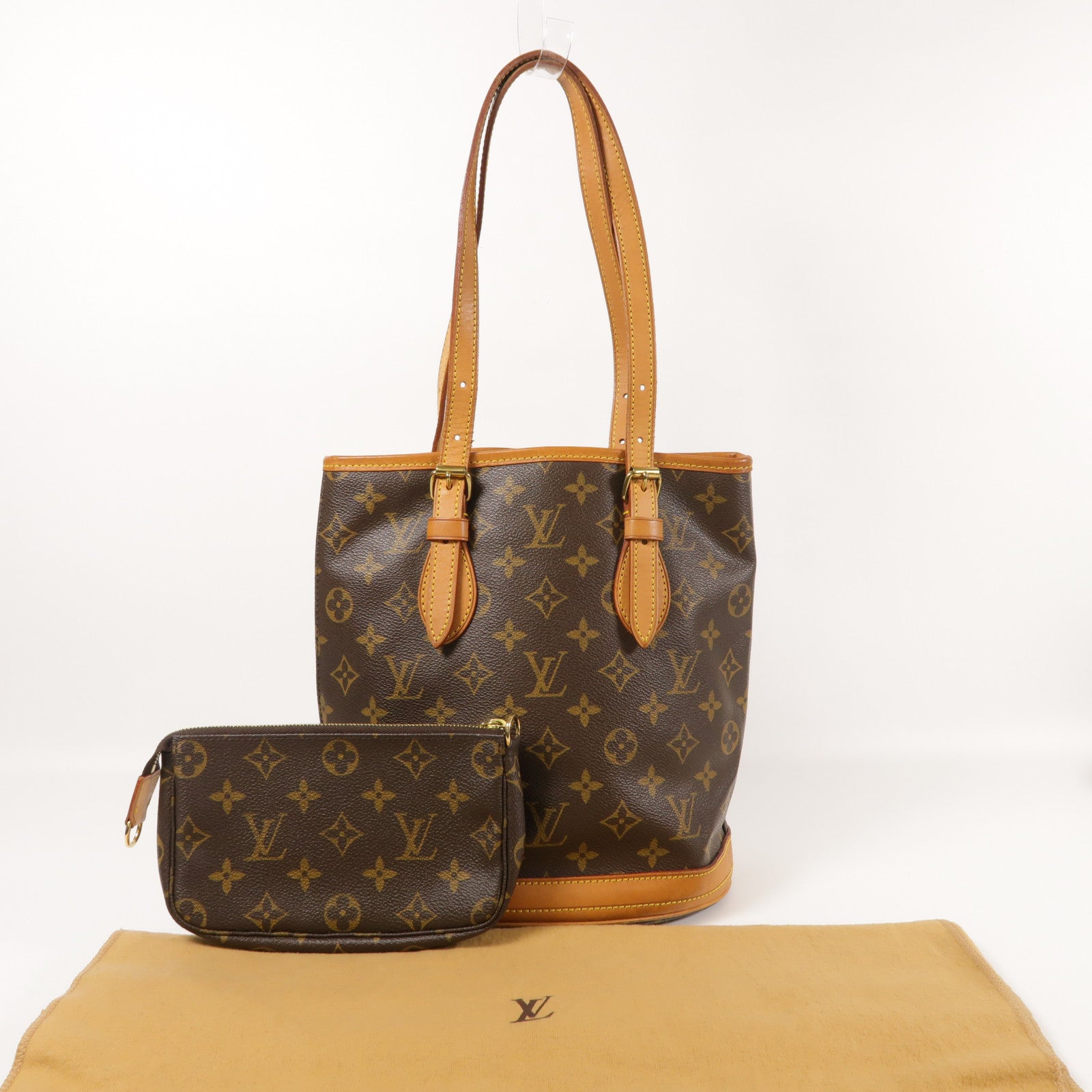 LOUIS VUITTON Monogram Bucket PM金扣手挽袋