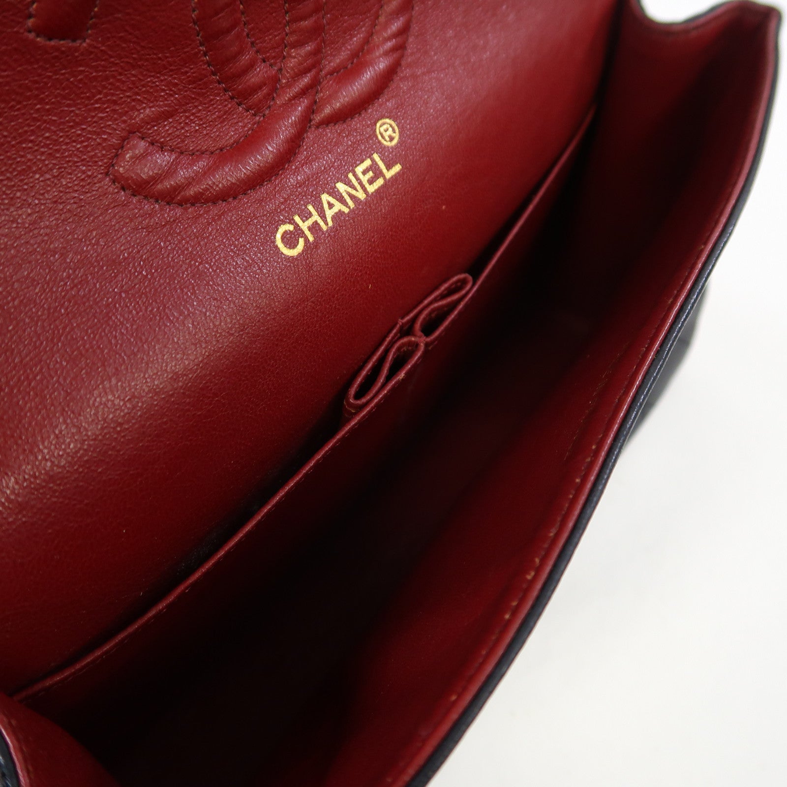 CHANEL 菱格羊皮皮革Vintage Classic Bag金扣鏈帶肩背袋黑色