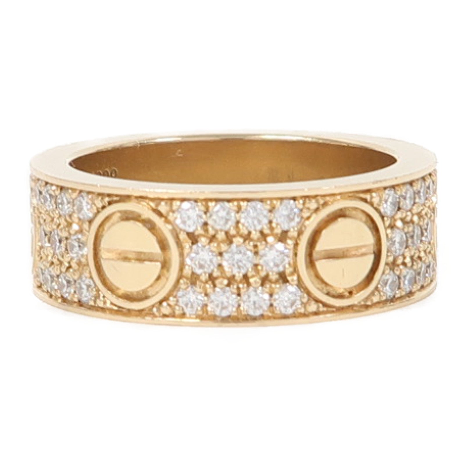 CARTIER 18K金Love Ring Diamond Paved戒指US#5.75 #51