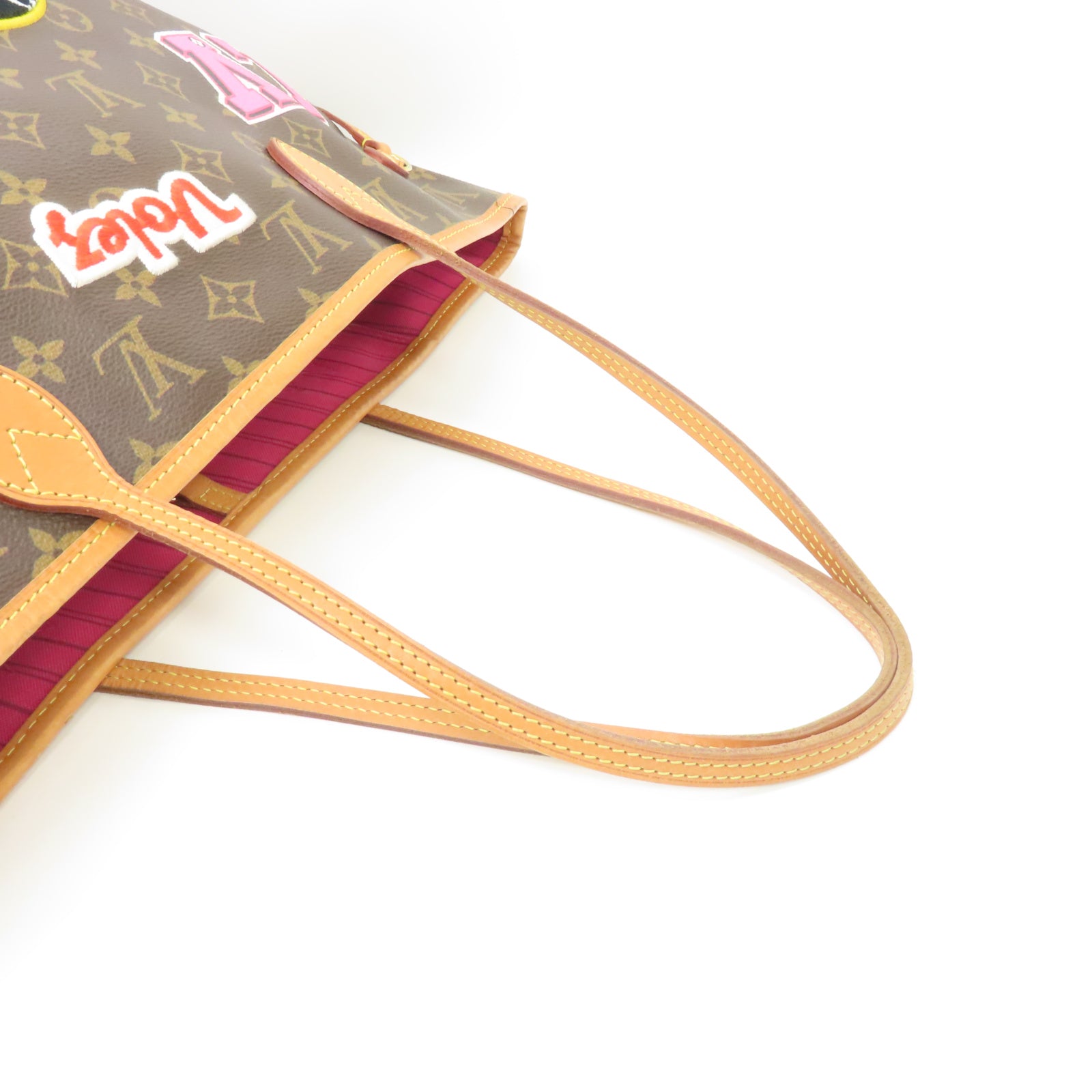 LOUIS VUITTON Monogram Neverfull MM金扣手挽袋棕色