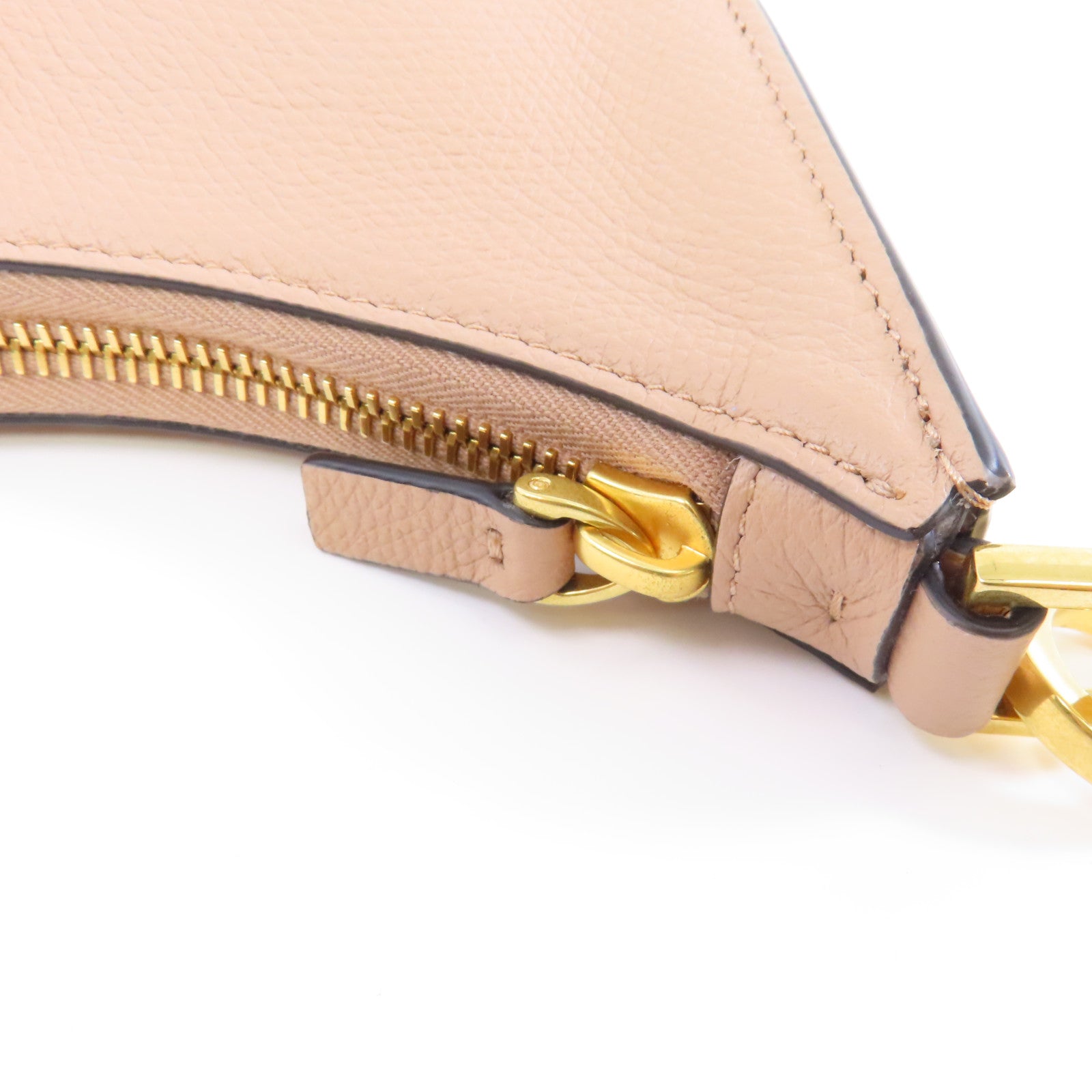 Valentino 牛皮皮革Shoulder Bag金扣肩背袋杏色