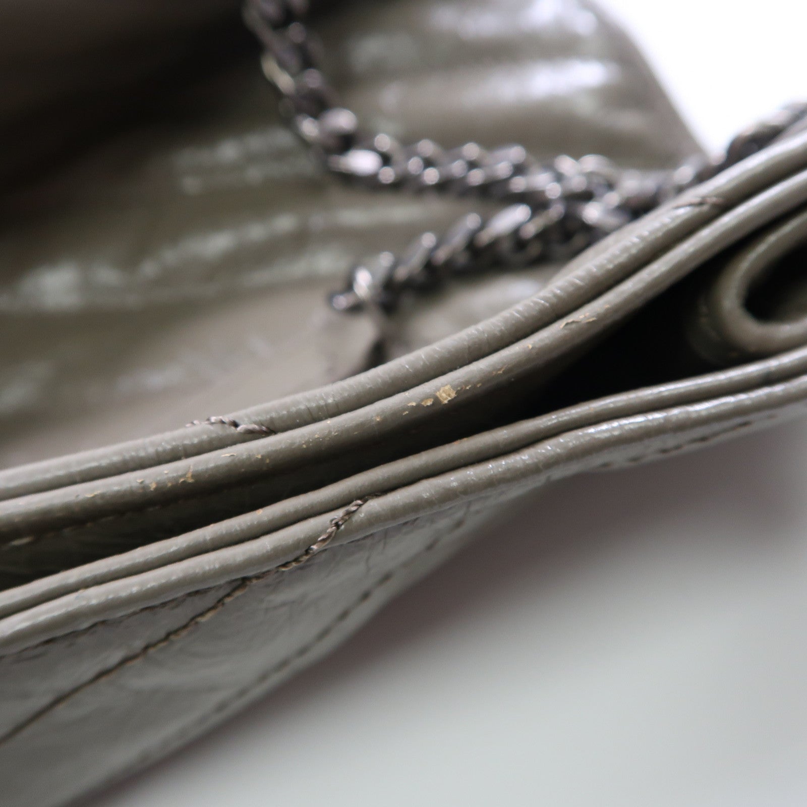 SAINT LAURENT 牛皮皮革Niki Shoulder Bag銀扣鏈帶肩背袋米色