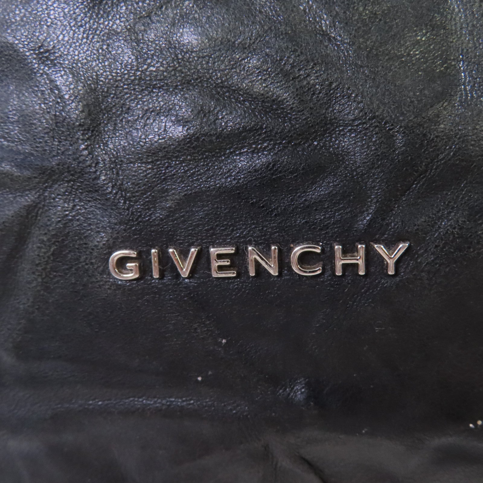 GIVENCHY 皮革Pandora Shoulder Bag銀扣手挽肩背兩用袋黑色