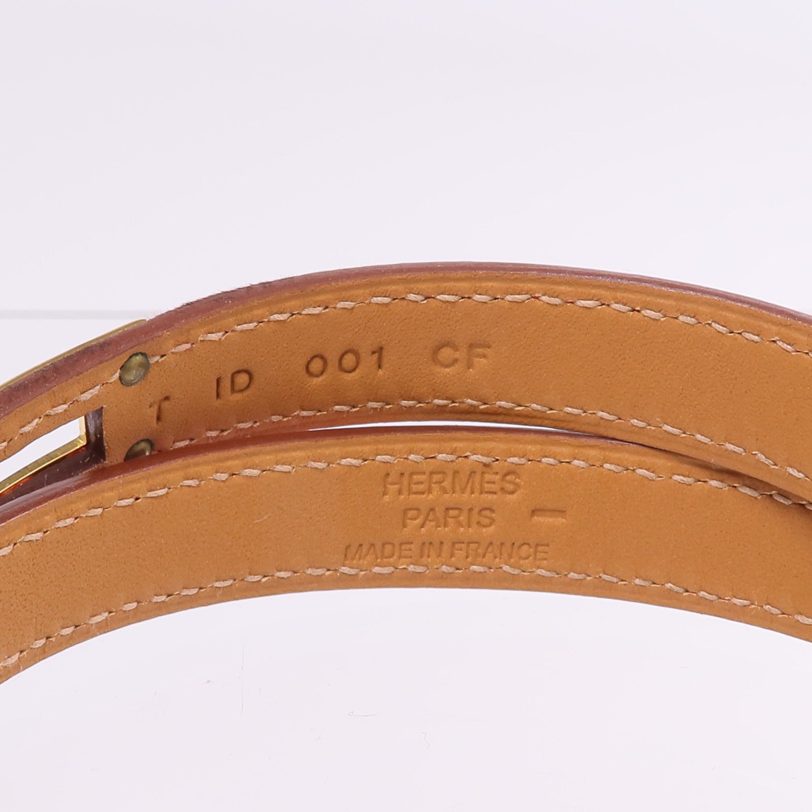 HERMES 【激減優惠】Lizard皮革Kelly Double Tour Bracelet金扣手帶