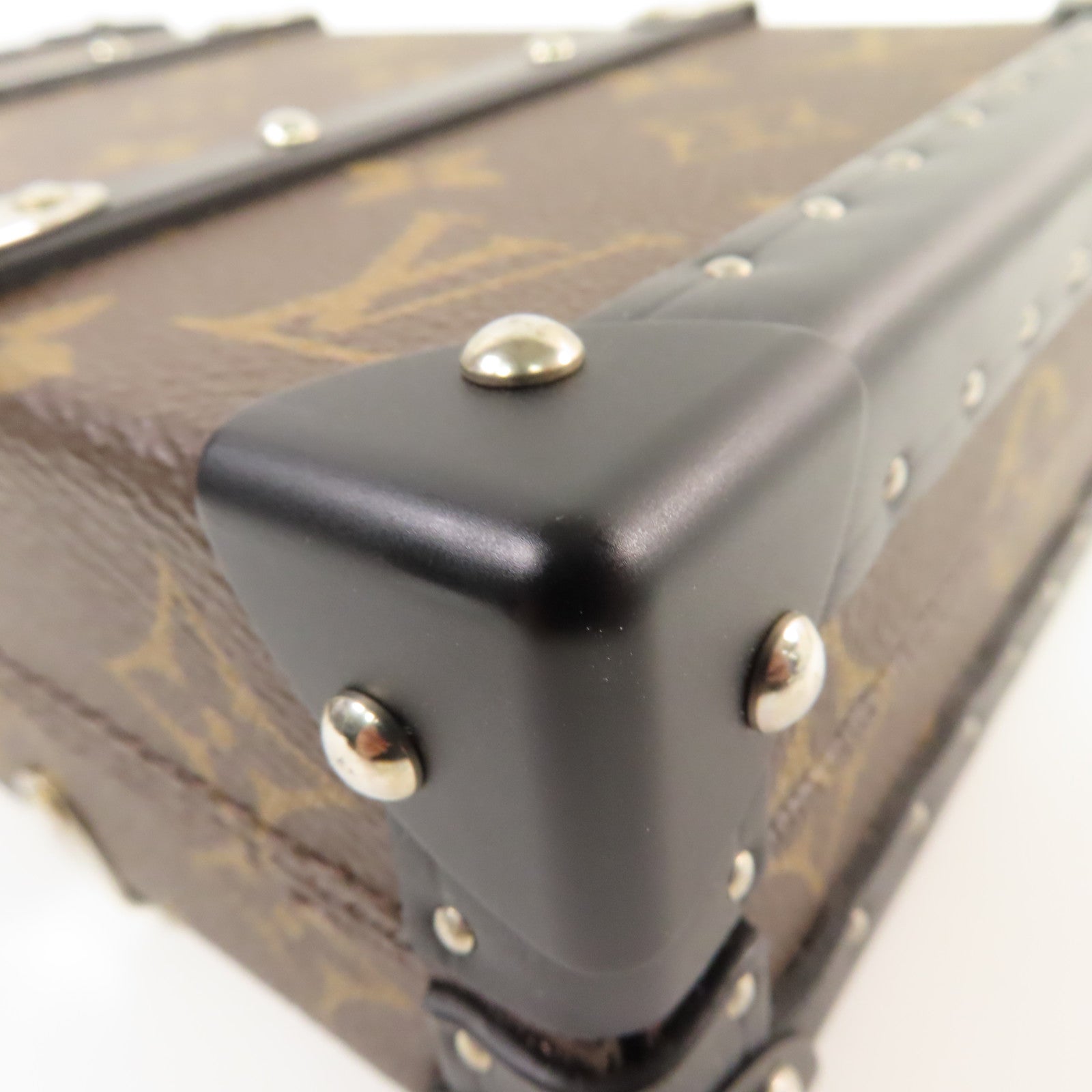 LOUIS VUITTON 【均一特價】Monogram Macassar Wallet Trunk Clutch Pouch銀扣手拿包啡色/黑色