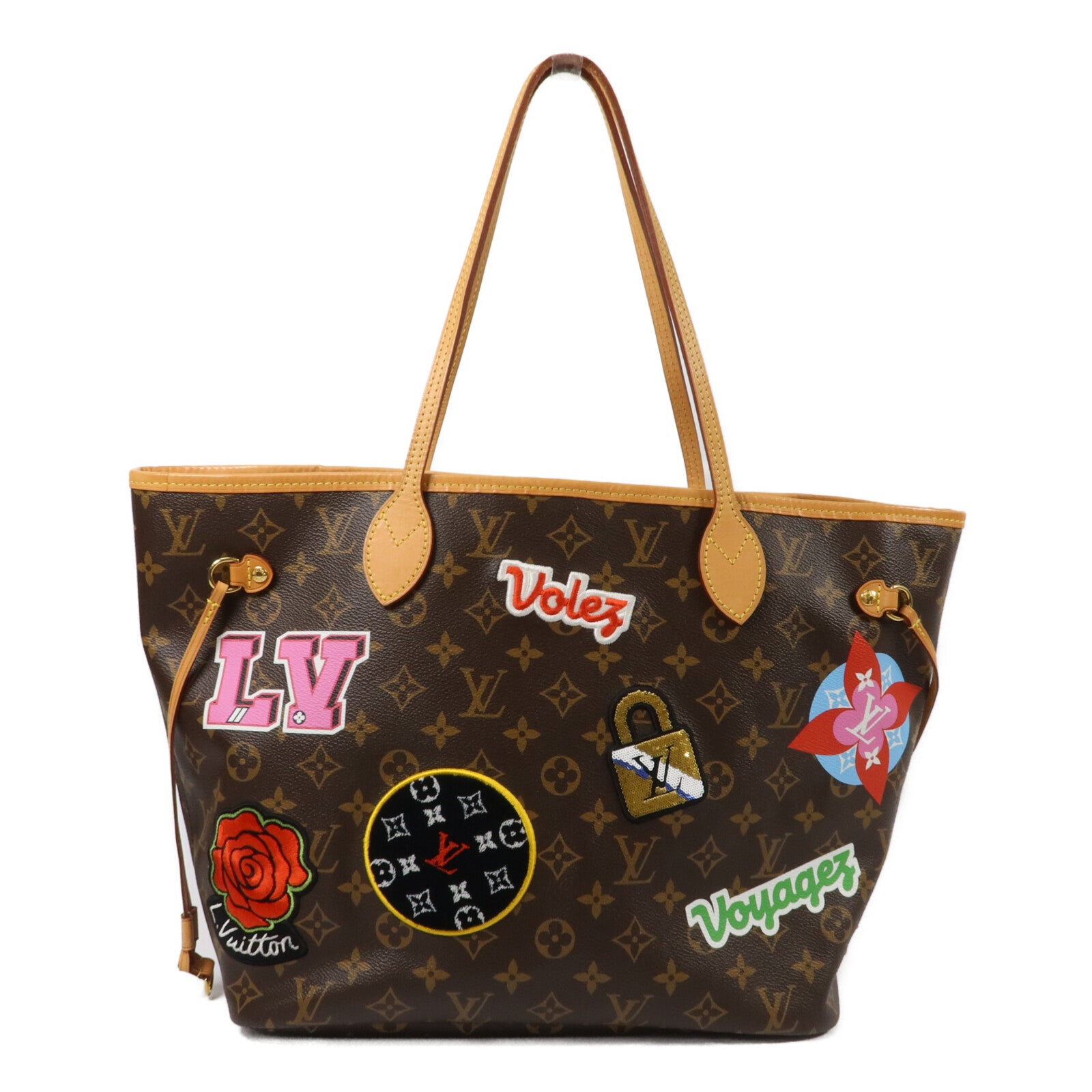 LOUIS VUITTON Monogram Patches Neverfull MM手挽袋