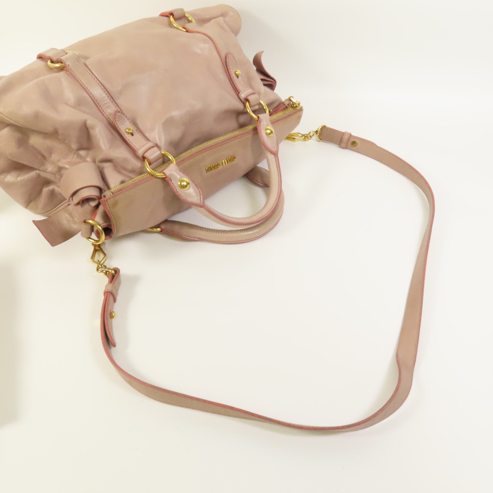 Miu Miu 牛皮皮革2way Shoulder Bag金扣手挽肩背兩用袋