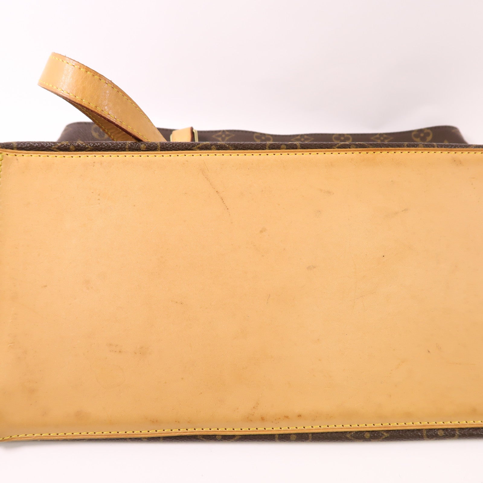 LOUIS VUITTON Monogram Cabas Mezzo金扣肩背袋棕色