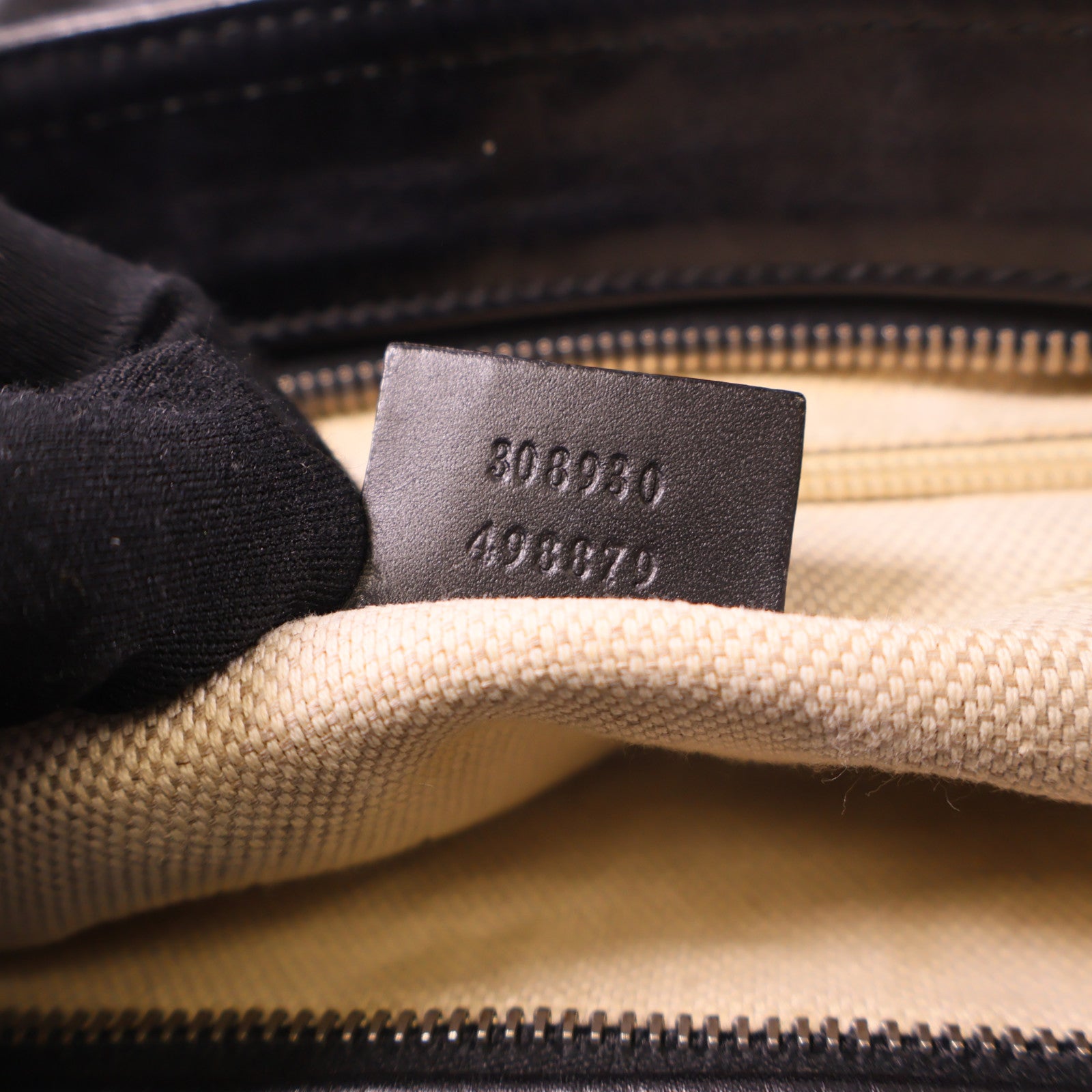 GUCCI 帆布Shoulder Bag銀扣肩背袋黑色