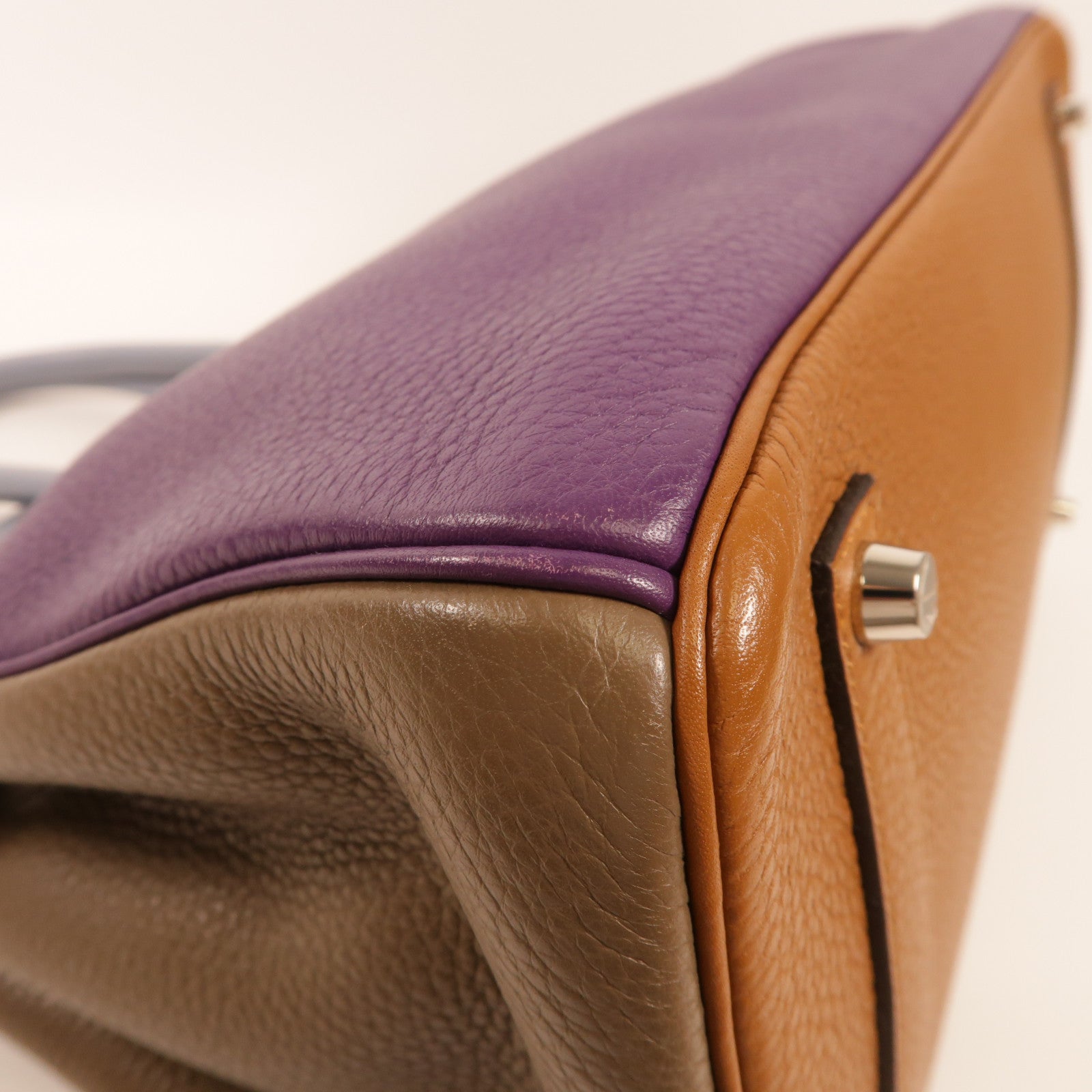 HERMES Clemence皮革Birkin 35銀扣手挽袋 Anemone