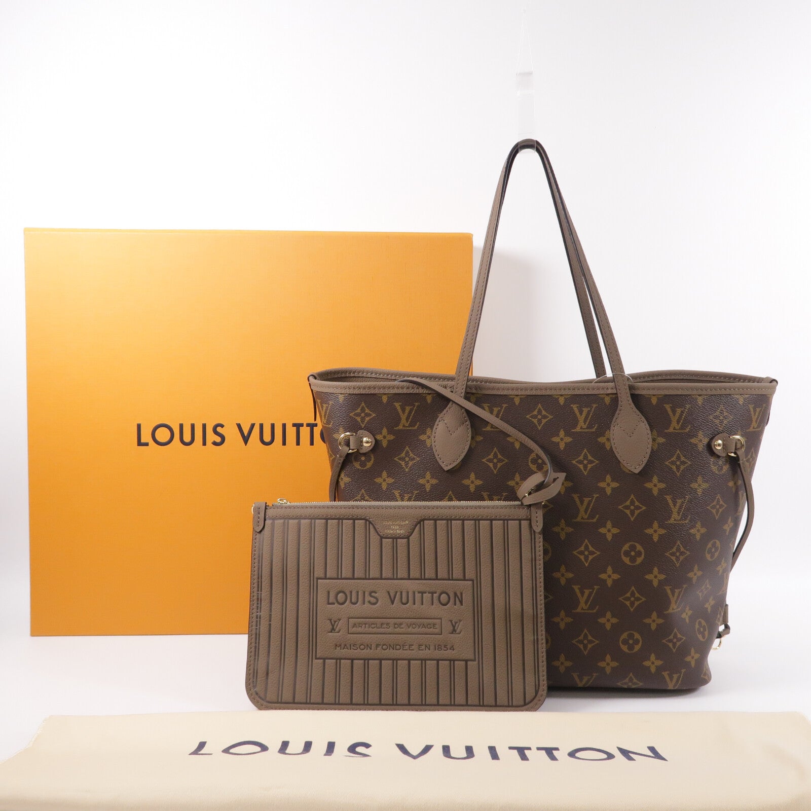 LOUIS VUITTON Monogram Neverfull Inside Out MM手挽袋