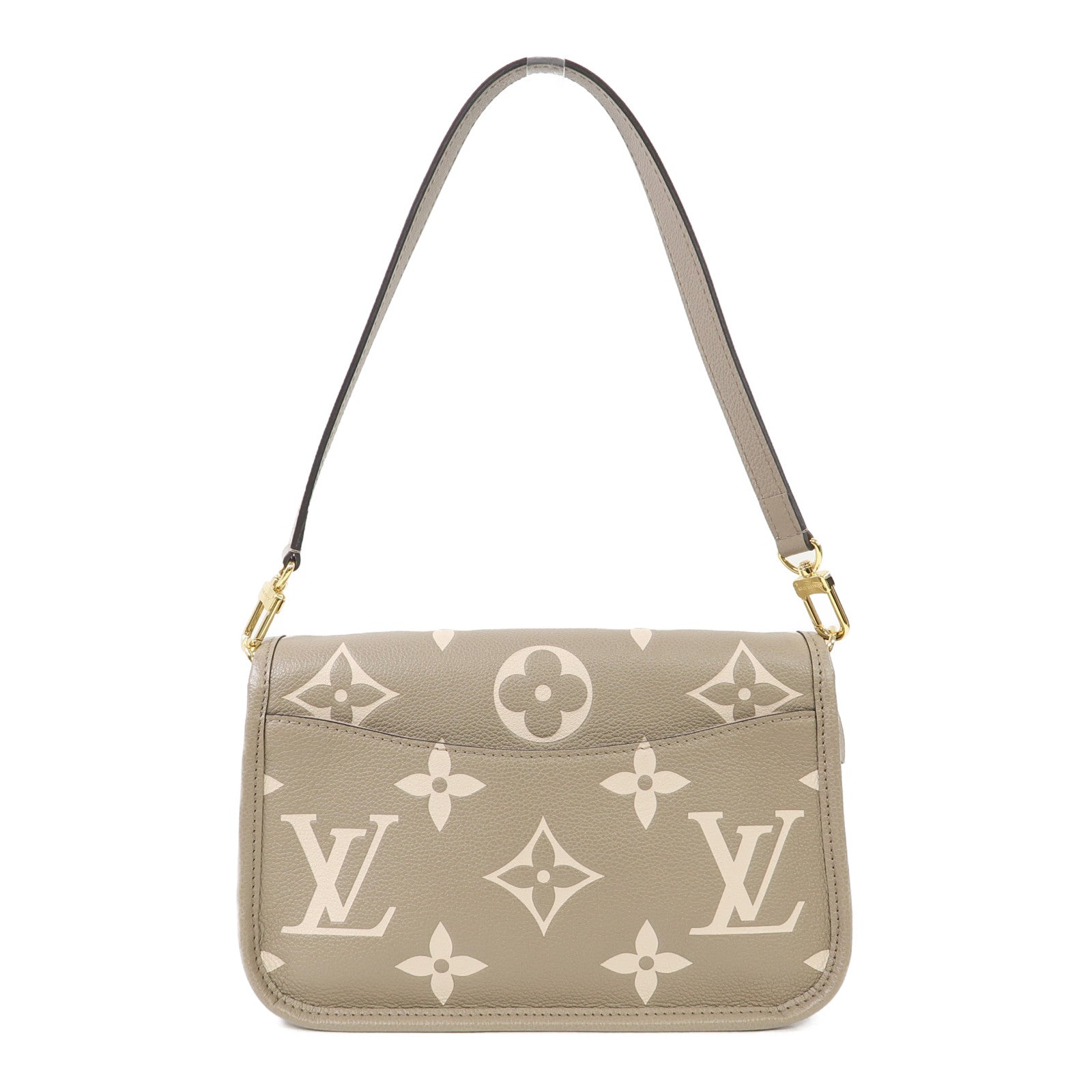 LOUIS VUITTON Monogram Empereinte Diane金扣肩背袋卡其色