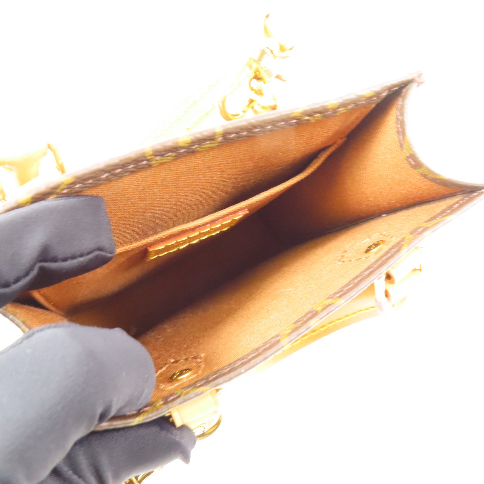 LOUIS VUITTON LV Petit Sac Plat 2 Way Shoulder Bag Handbag M69442 Monogram Brown