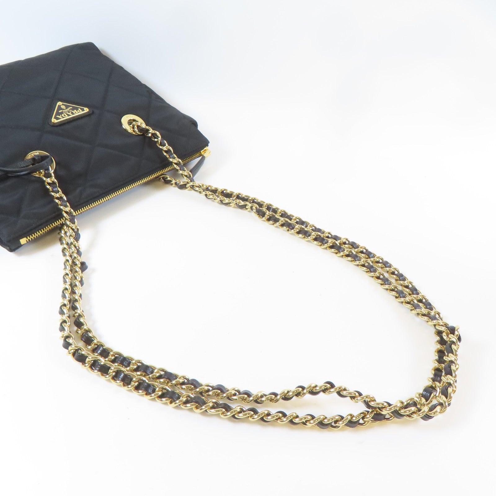 PRADA 【激減優惠】尼龍Re-Edition 1995 Chain Shoulder Bag金扣肩背袋黑色