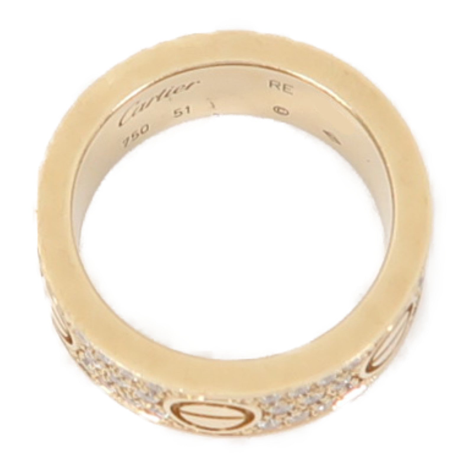 CARTIER 18K金Love Ring Diamond Paved戒指US#5.75 #51