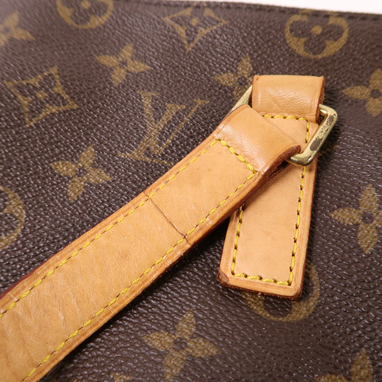 LOUIS VUITTON Monogram Cabas Mezzo金扣肩背袋棕色
