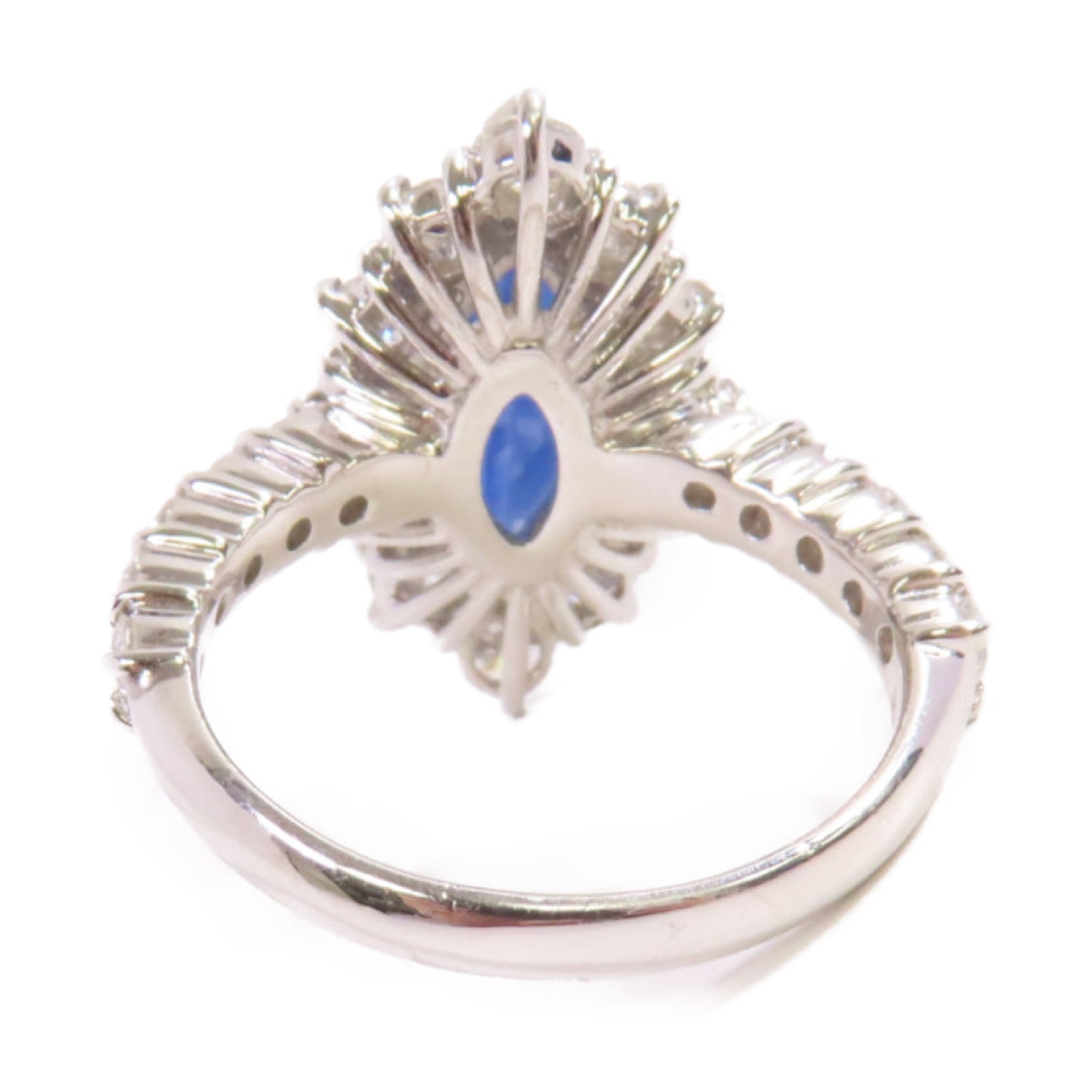 JEWELRY PT900鉑金/3.21ct藍寶石/1.83ct鑽石Sapphire Diamond Ring戒指US#6.75
