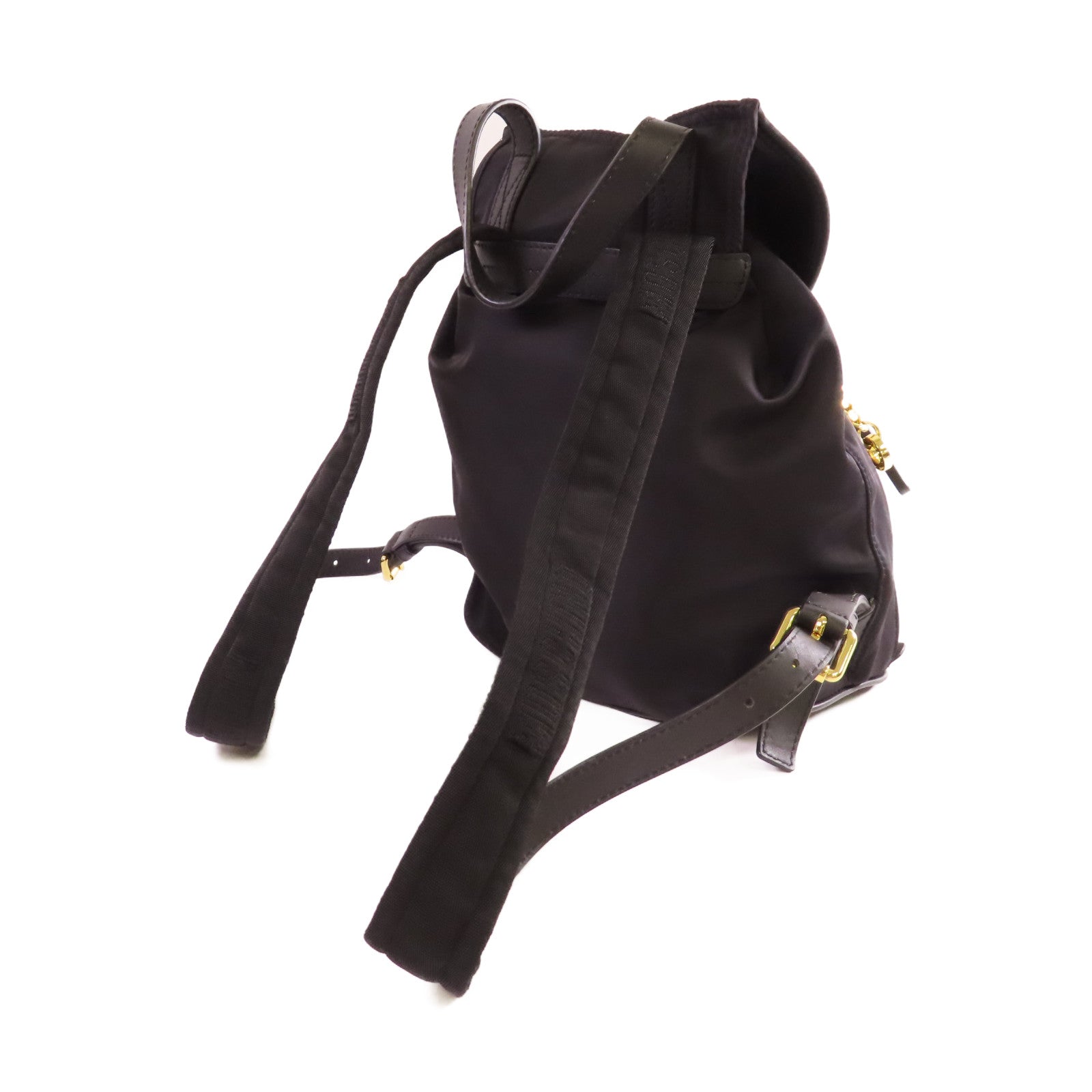 MOSCHINO 尼龍Backpack金扣背包黑色