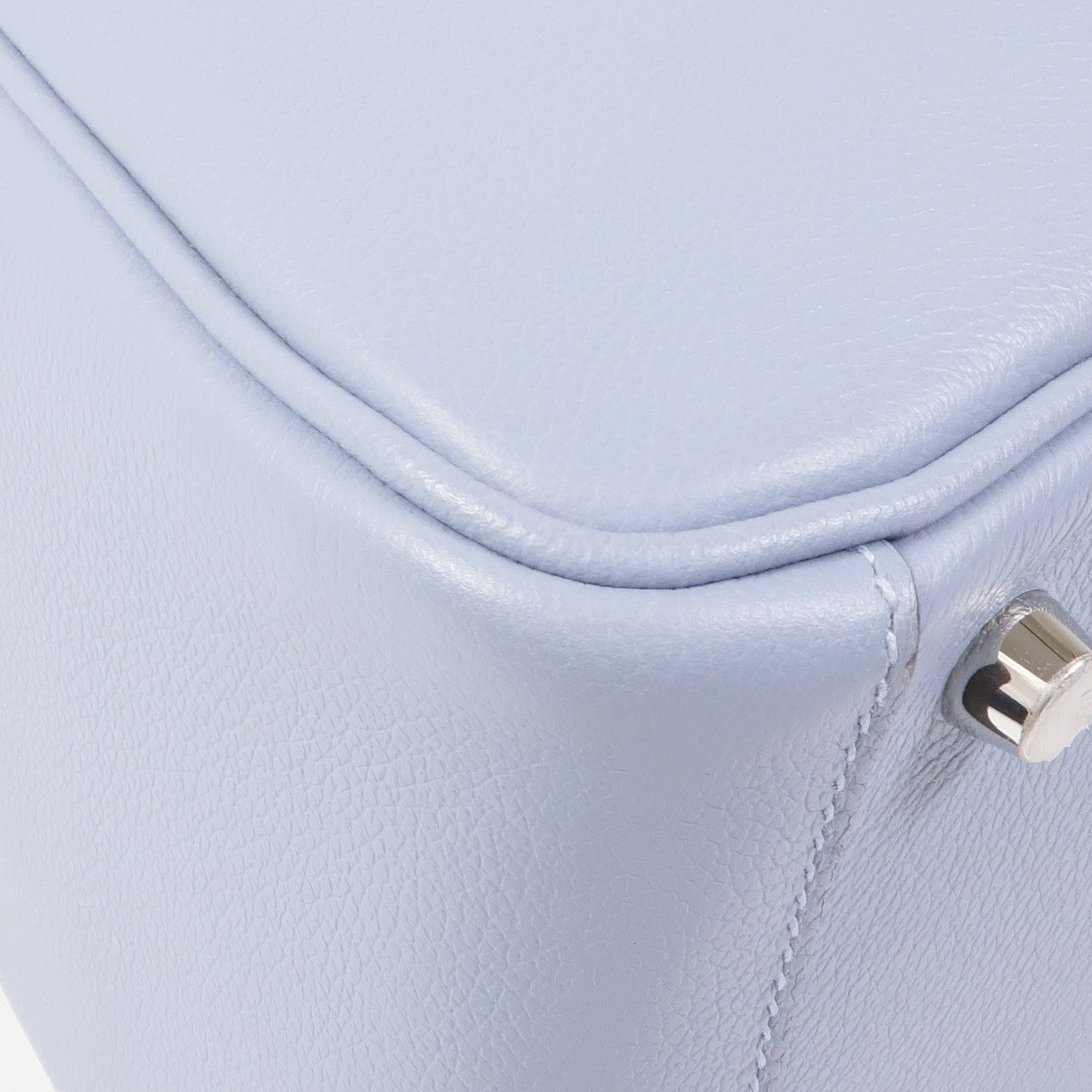 HERMES Evercolor皮革Lindy 26銀扣手挽肩背兩用袋8U Bleu Glacier