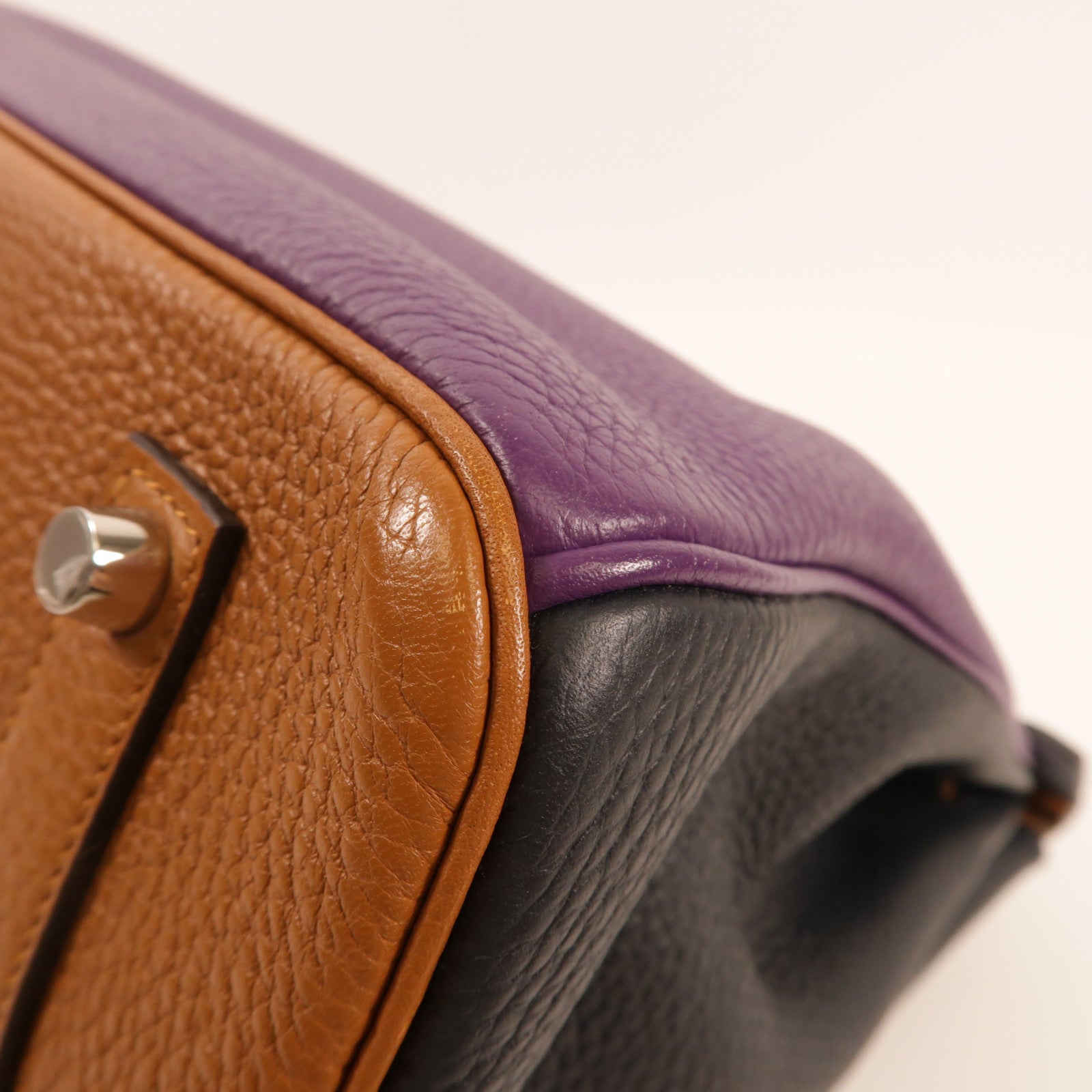 HERMES Clemence皮革Birkin 35銀扣手挽袋 Anemone