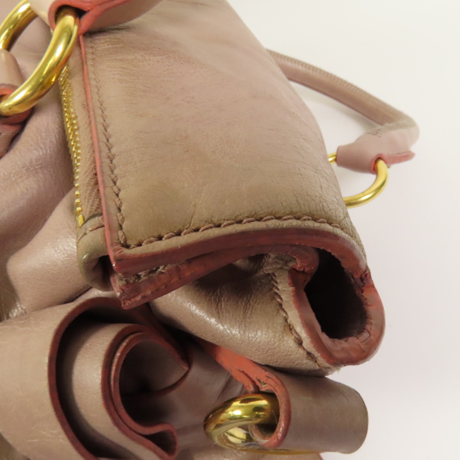 Miu Miu 牛皮皮革2way Shoulder Bag金扣手挽肩背兩用袋