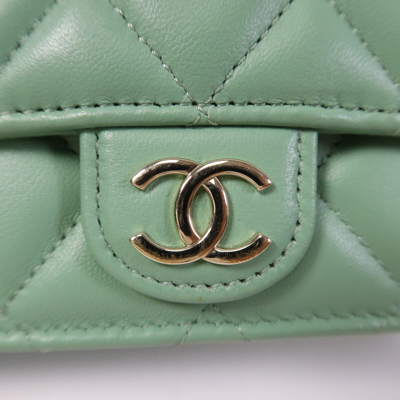 CHANEL 羊皮皮革WOC Wallet On Chain With Handle金扣鏈帶手挽肩背兩用袋